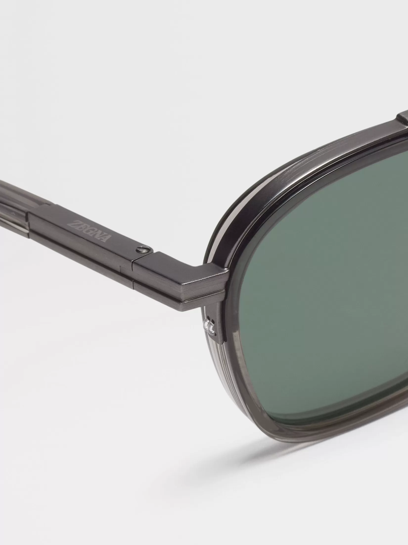 Store ZEGNA Gafas de Sol Orizzonte I en Acetato y Metal Color Gris Oscuro Transparente Grisoscurotransparente