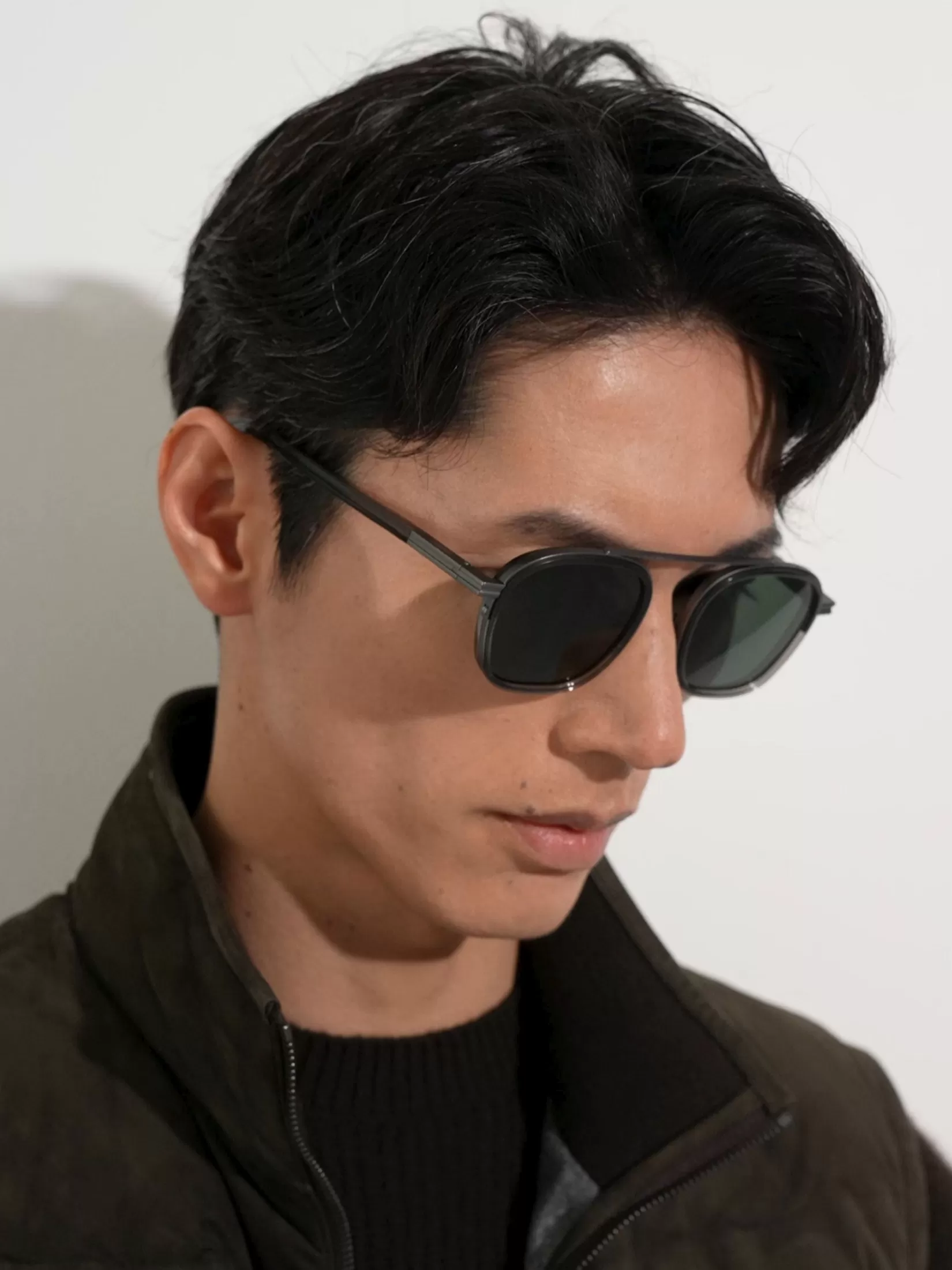 Store ZEGNA Gafas de Sol Orizzonte I en Acetato y Metal Color Gris Oscuro Transparente Grisoscurotransparente