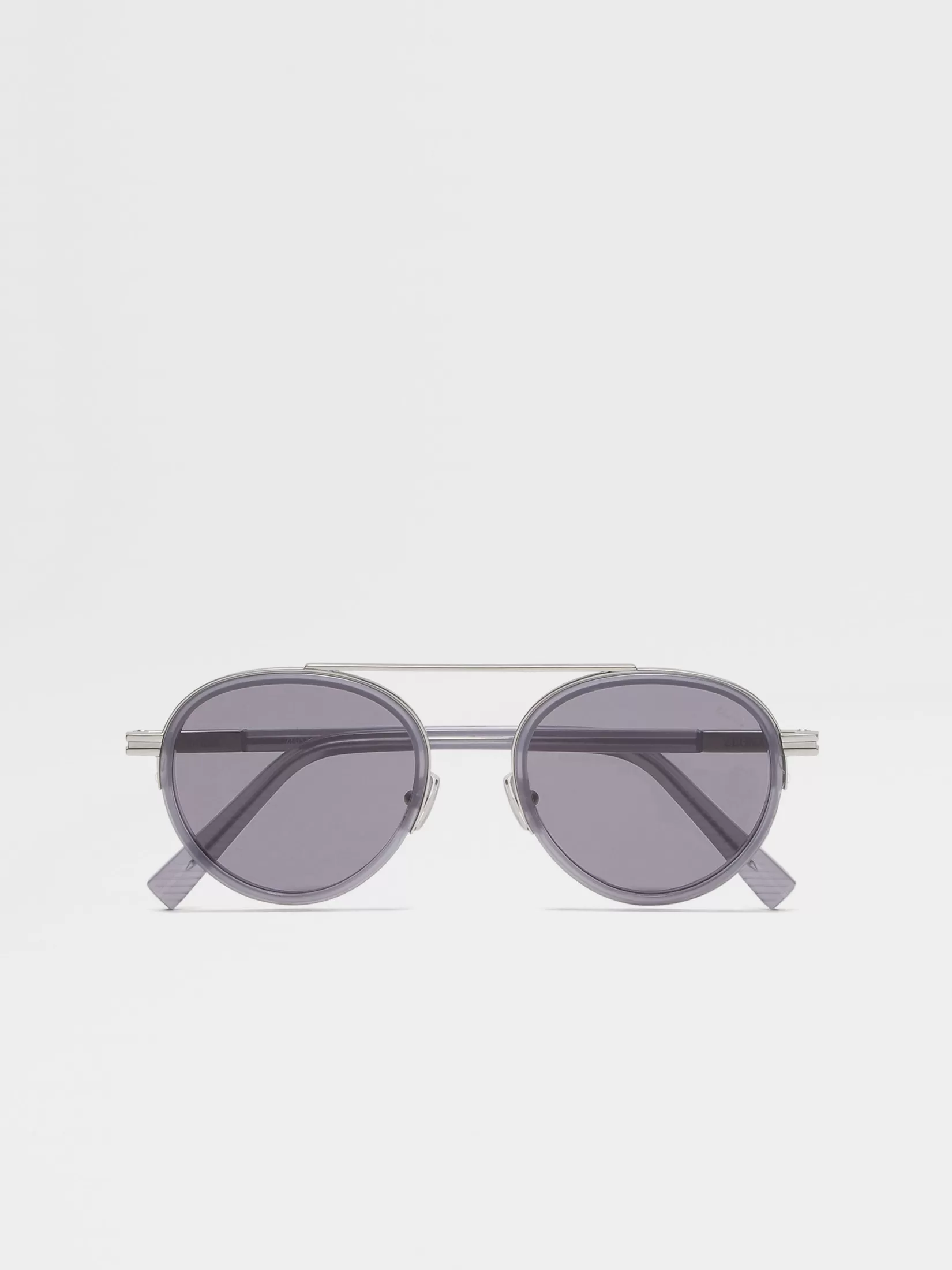 Discount ZEGNA Gafas de Sol Orizzonte II en Acetato y Metal Color Gris Ópalo Grisópalo