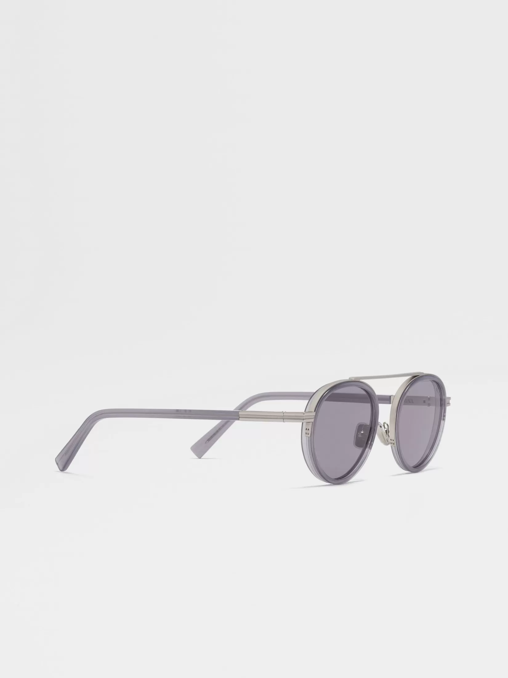 Discount ZEGNA Gafas de Sol Orizzonte II en Acetato y Metal Color Gris Ópalo Grisópalo