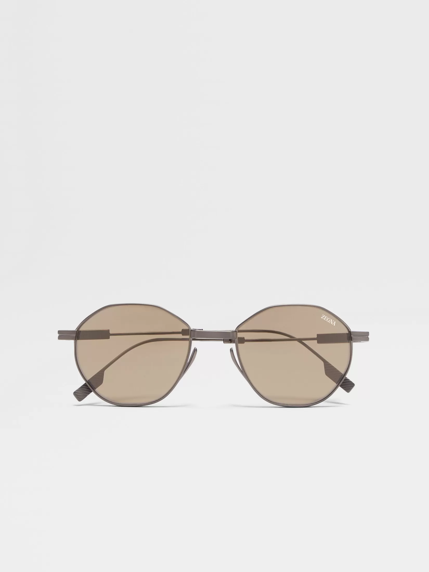 Discount ZEGNA Gafas de Sol Plegables en Titanio Color Bronce Claro Bronceclaro