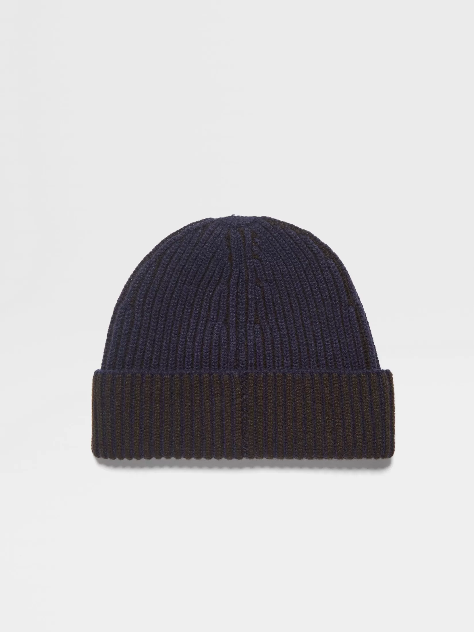 Best Sale ZEGNA Gorro en Oasi Cashmere Azul Tinta y Marrón Oscuro Azultinta/Marrónoscuro
