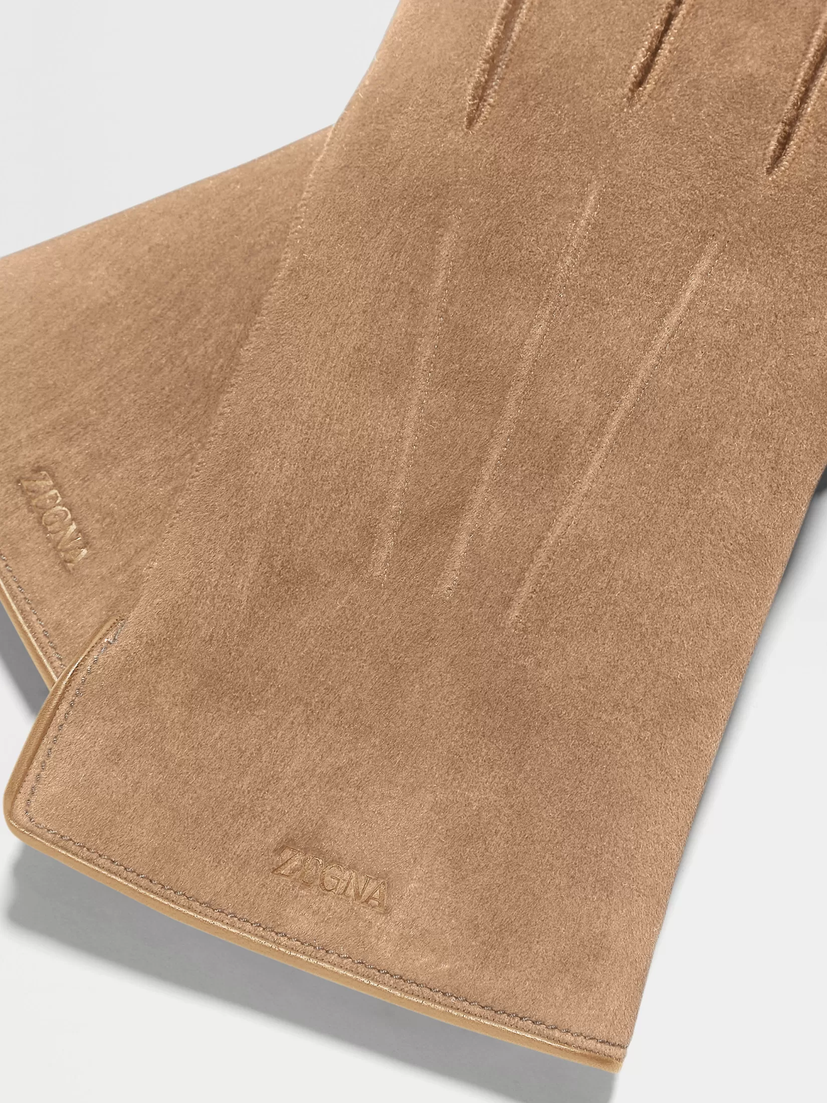 Fashion ZEGNA Guantes de Ante Color Beige