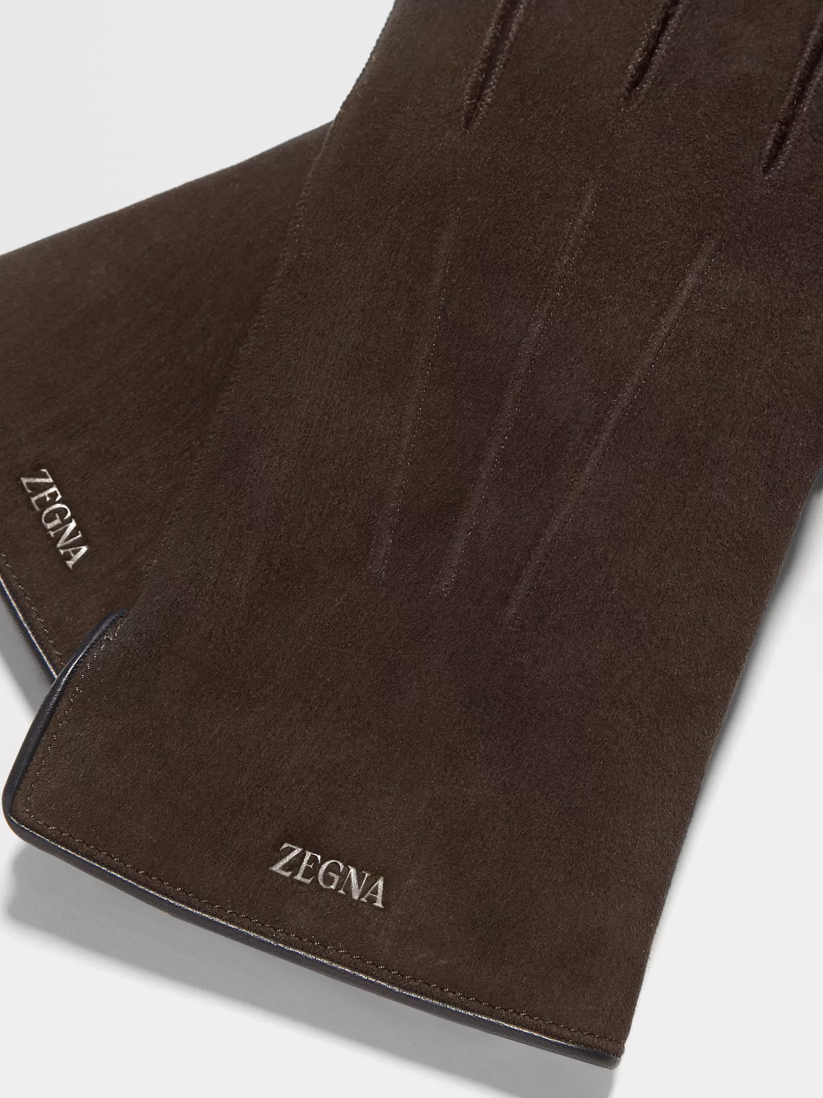 Best Sale ZEGNA Guantes de Ante Marrón Oscuro Marrónoscuro