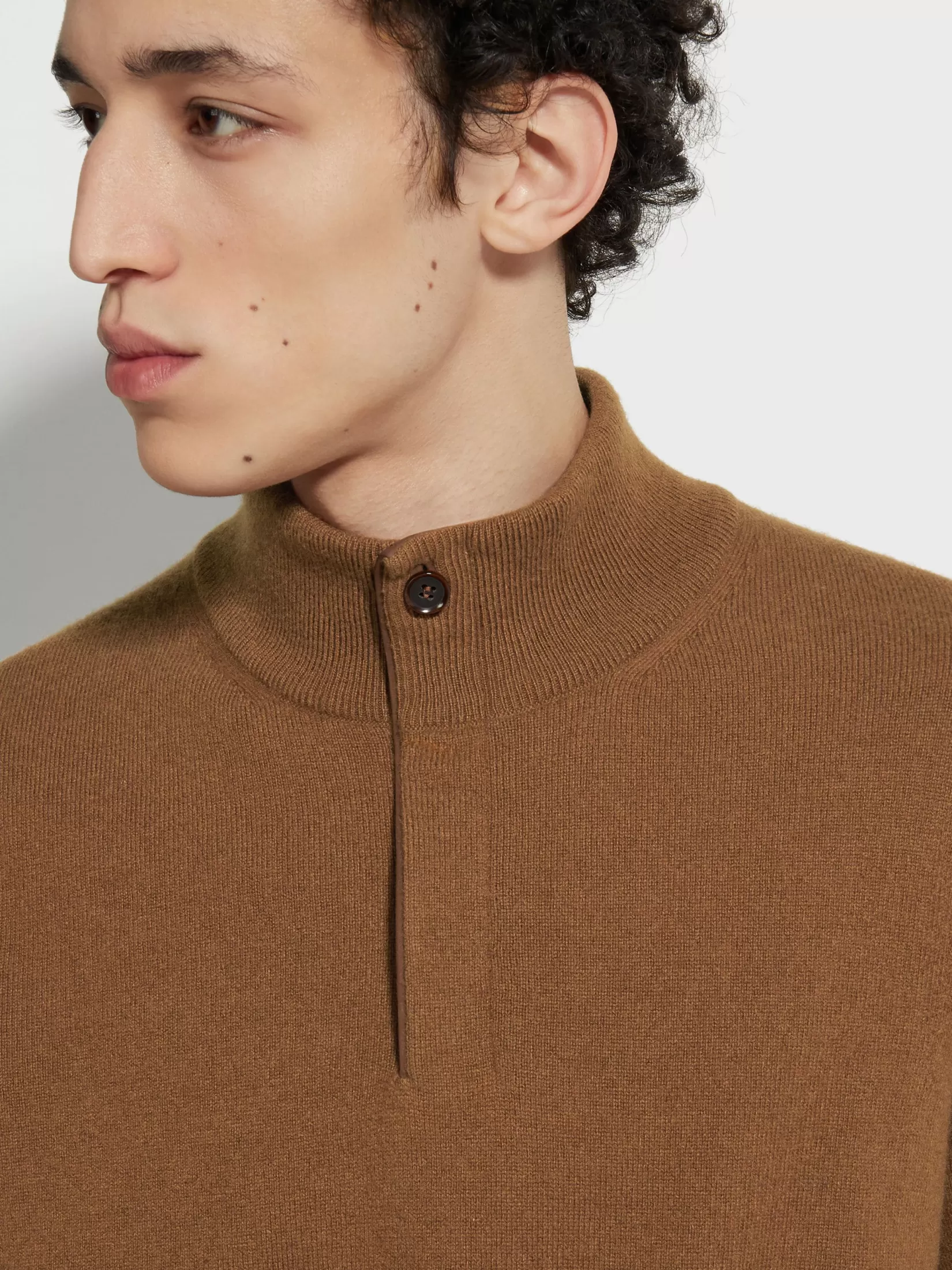 Outlet ZEGNA Jersey con Cuello de Chimenea y Cremallera en Oasi Cashmere Color Foliage Oscuro Mixto Foliageoscuromixto