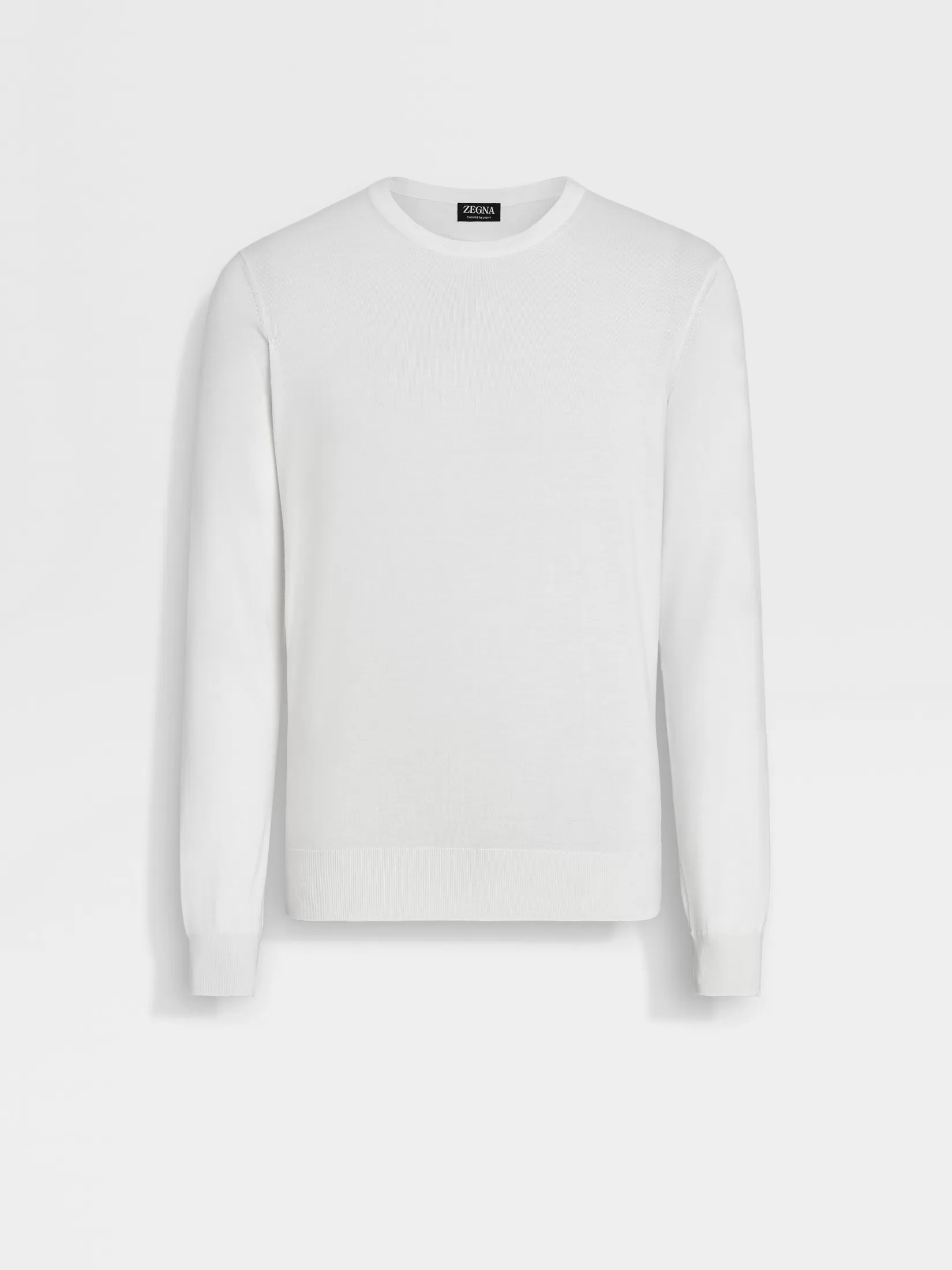 Outlet ZEGNA Jersey de Cuello Redondo en Cashseta Blanco Mixto Blancomixto