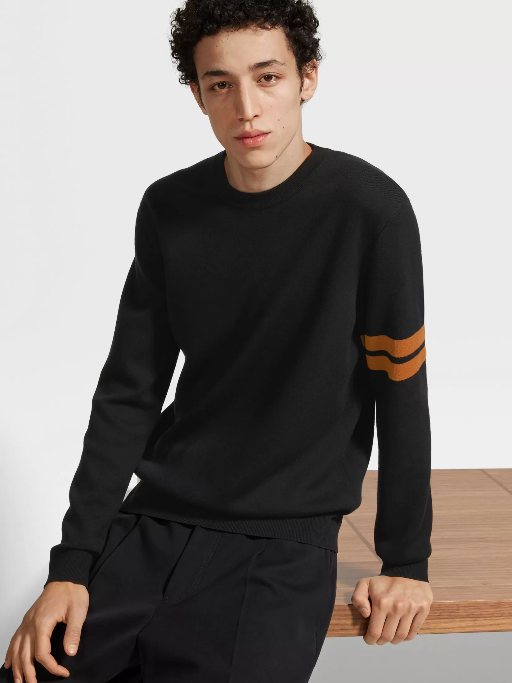 Discount ZEGNA Jersey de Cuello Redondo en Lana High Performance™ Color Negro