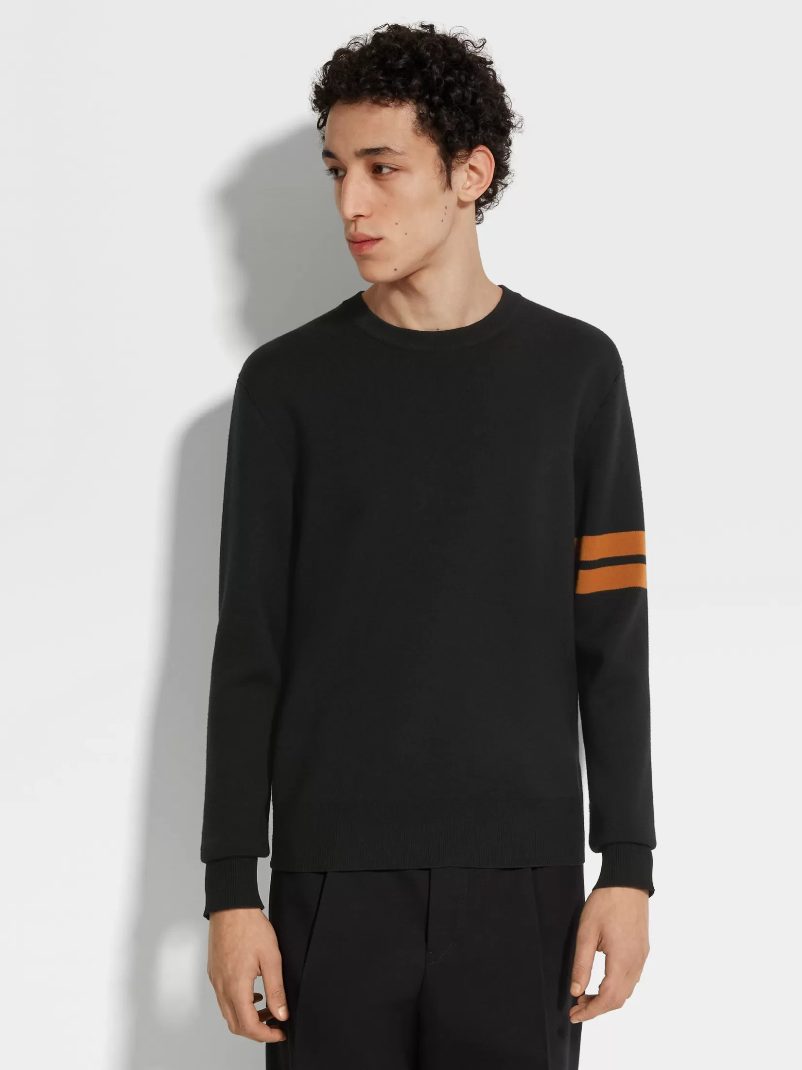 Discount ZEGNA Jersey de Cuello Redondo en Lana High Performance™ Color Negro