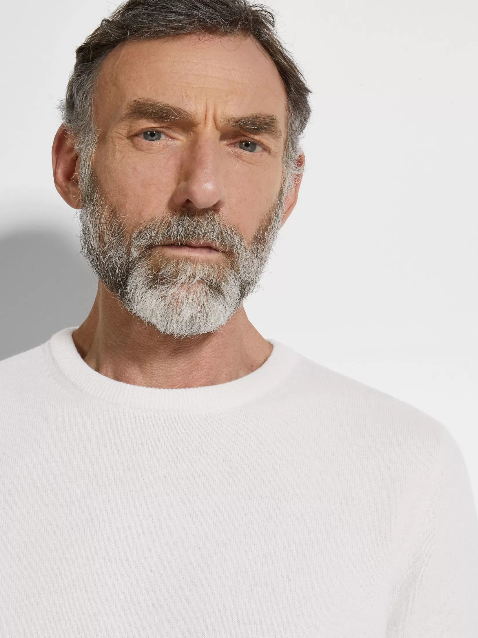 Cheap ZEGNA Jersey de Cuello Redondo en Oasi Cashmere Blanco Mixto Blancomixto