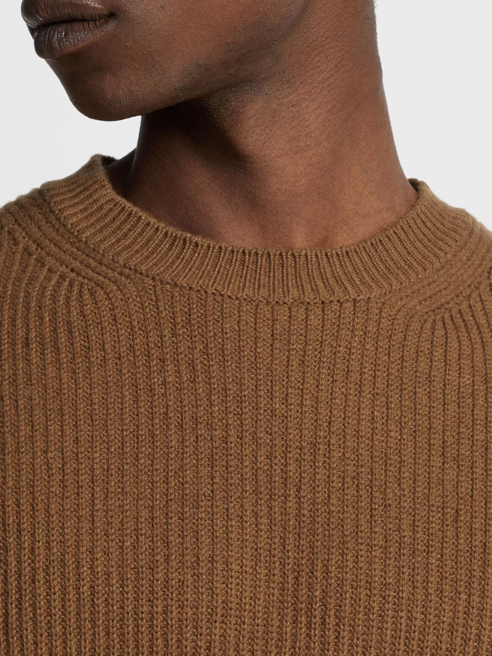 Discount ZEGNA Jersey de Cuello Redondo en Oasi Cashmere Color Foliage Oscuro Mixto Foliageoscuromixto