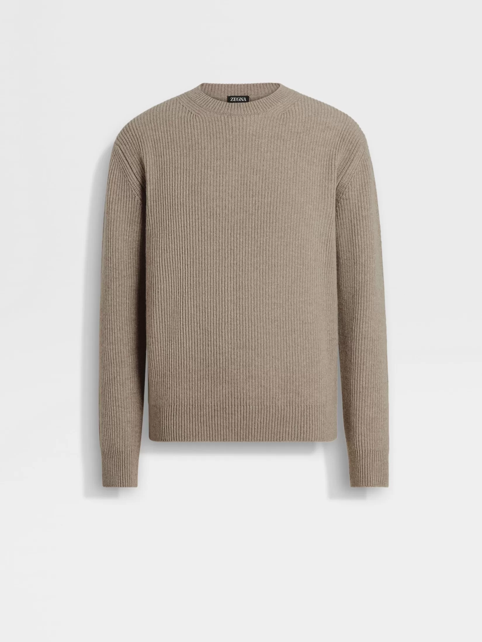 Store ZEGNA Jersey de Cuello Redondo en Oasi Cashmere Gris Pardo Claro Grispardoclaro