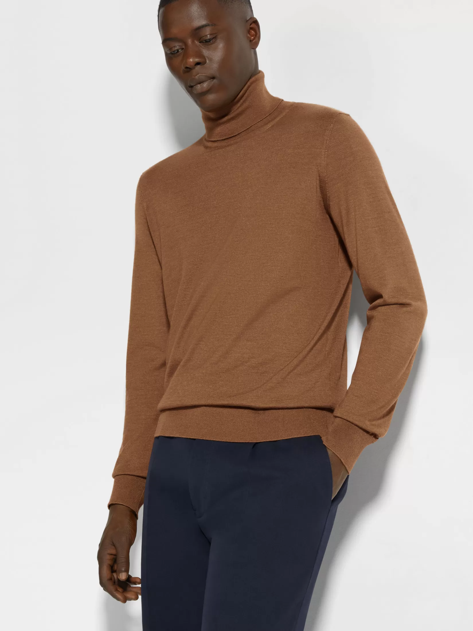 Discount ZEGNA Jersey de Cuello Vuelto en Cashseta Color Foliage Oscuro Mixto Foliageoscuromixto