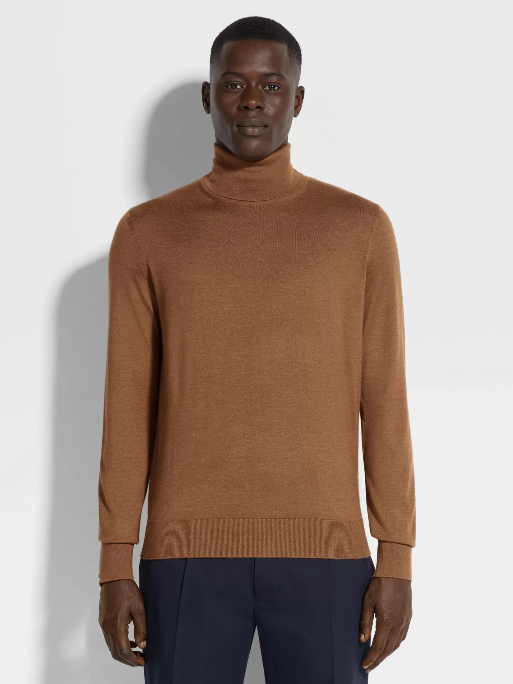 Discount ZEGNA Jersey de Cuello Vuelto en Cashseta Color Foliage Oscuro Mixto Foliageoscuromixto