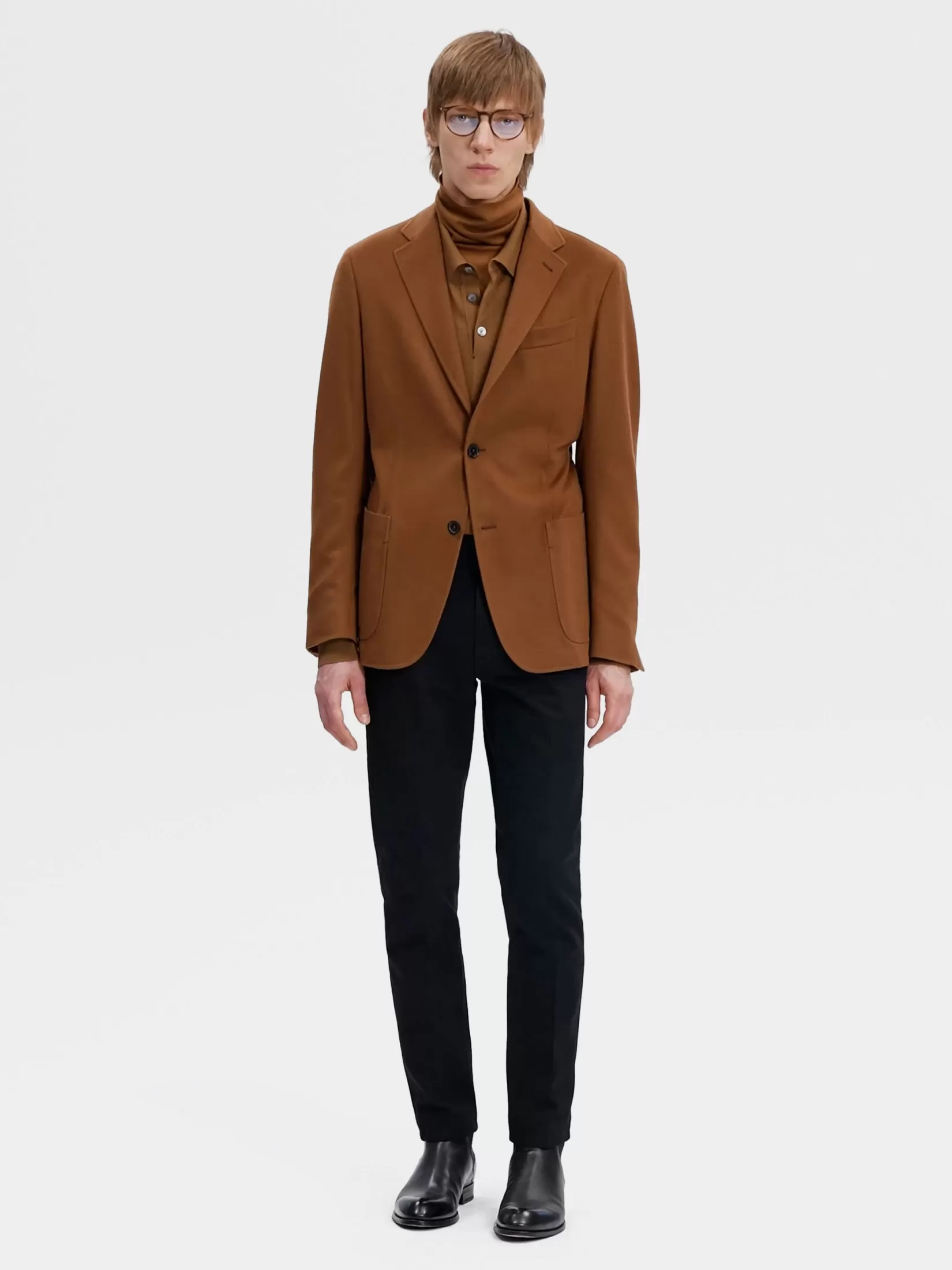 Discount ZEGNA Jersey de Cuello Vuelto en Cashseta Color Foliage Oscuro Mixto Foliageoscuromixto