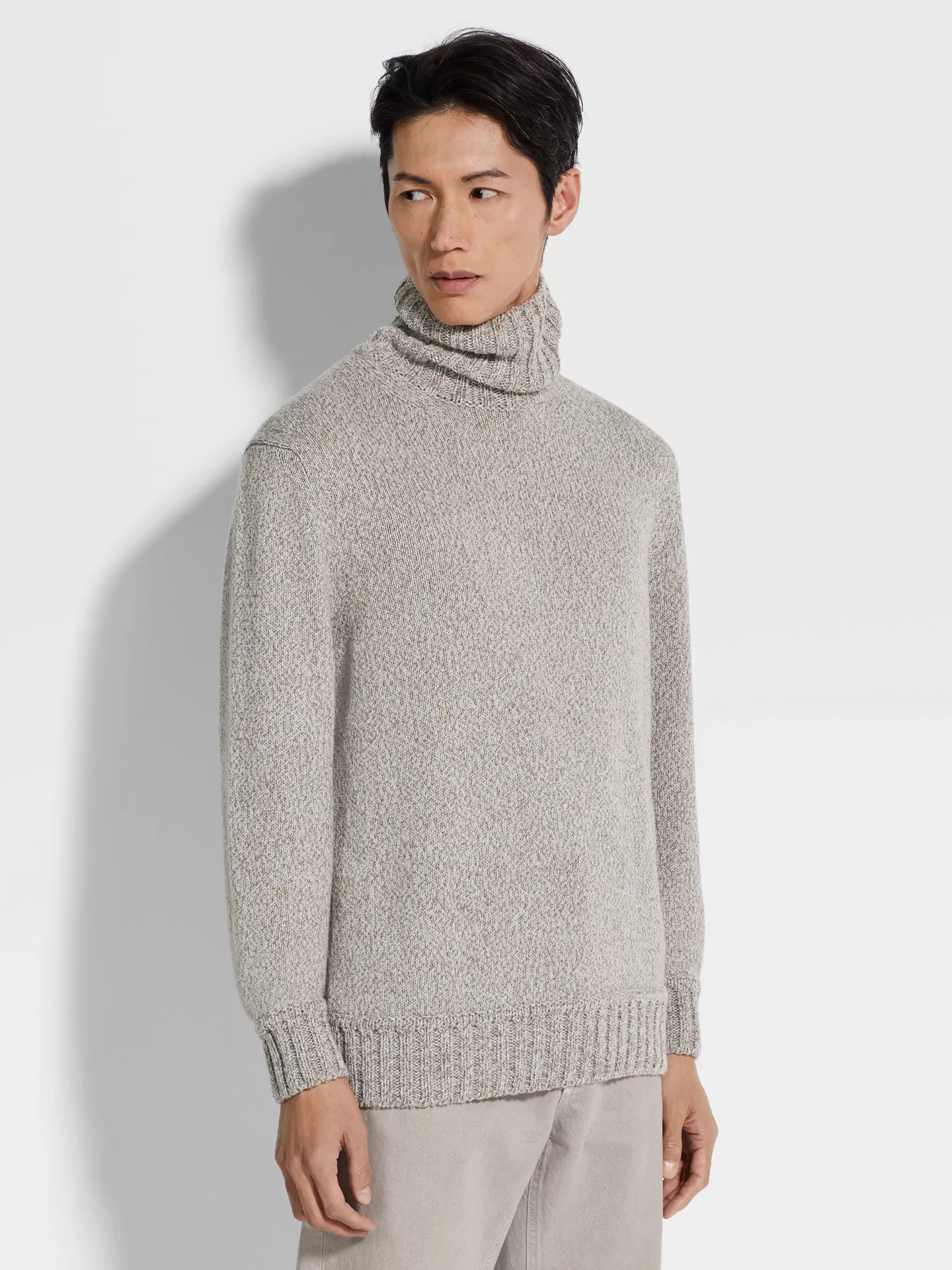 Fashion ZEGNA Jersey de Cuello Vuelto en Oasi Cashmere Gris Pardo Claro Mixto Grispardoclaromixto