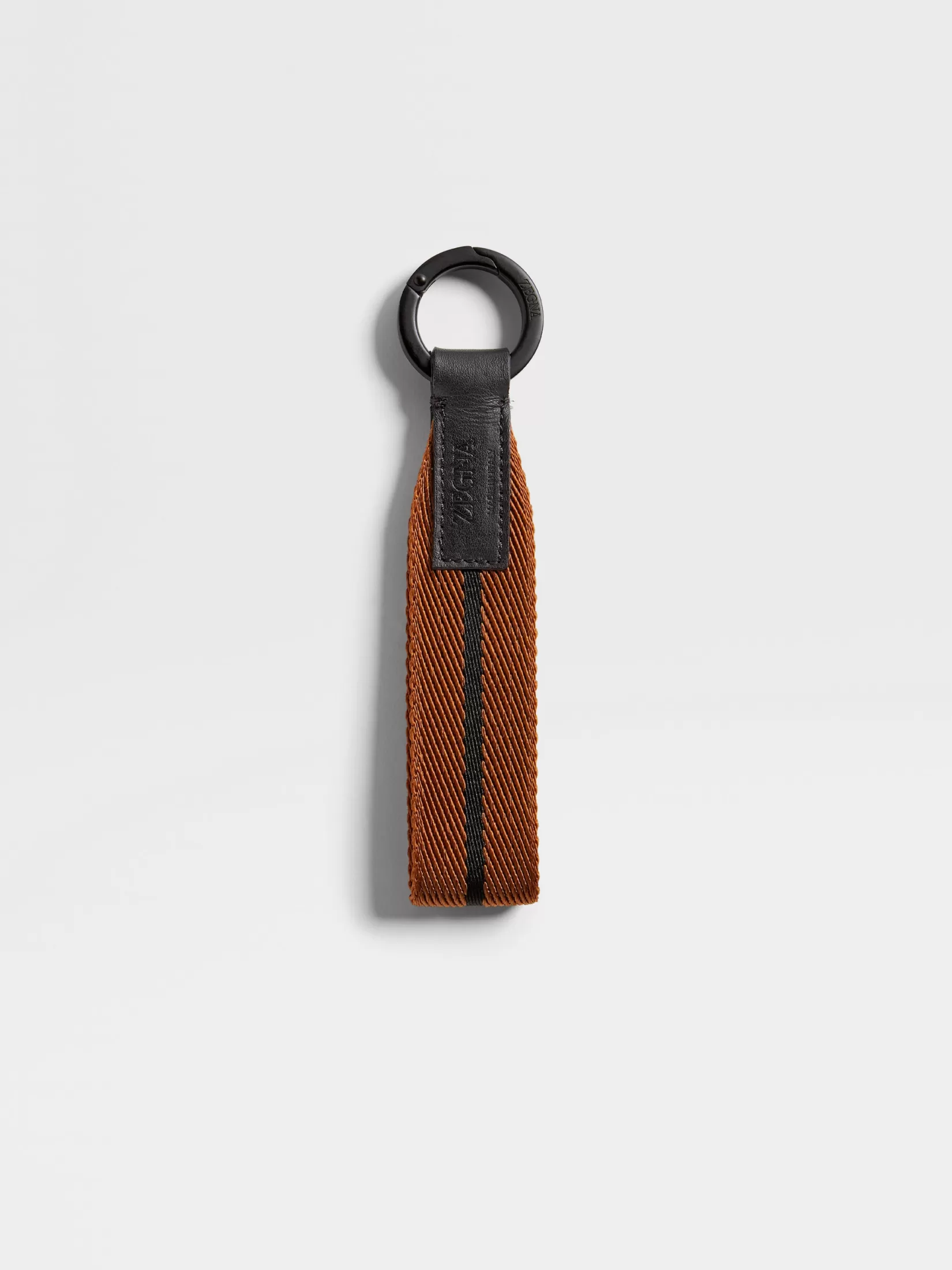 Online ZEGNA Llavero de Redecilla en Negro y Color Foliage Foliage/Negro