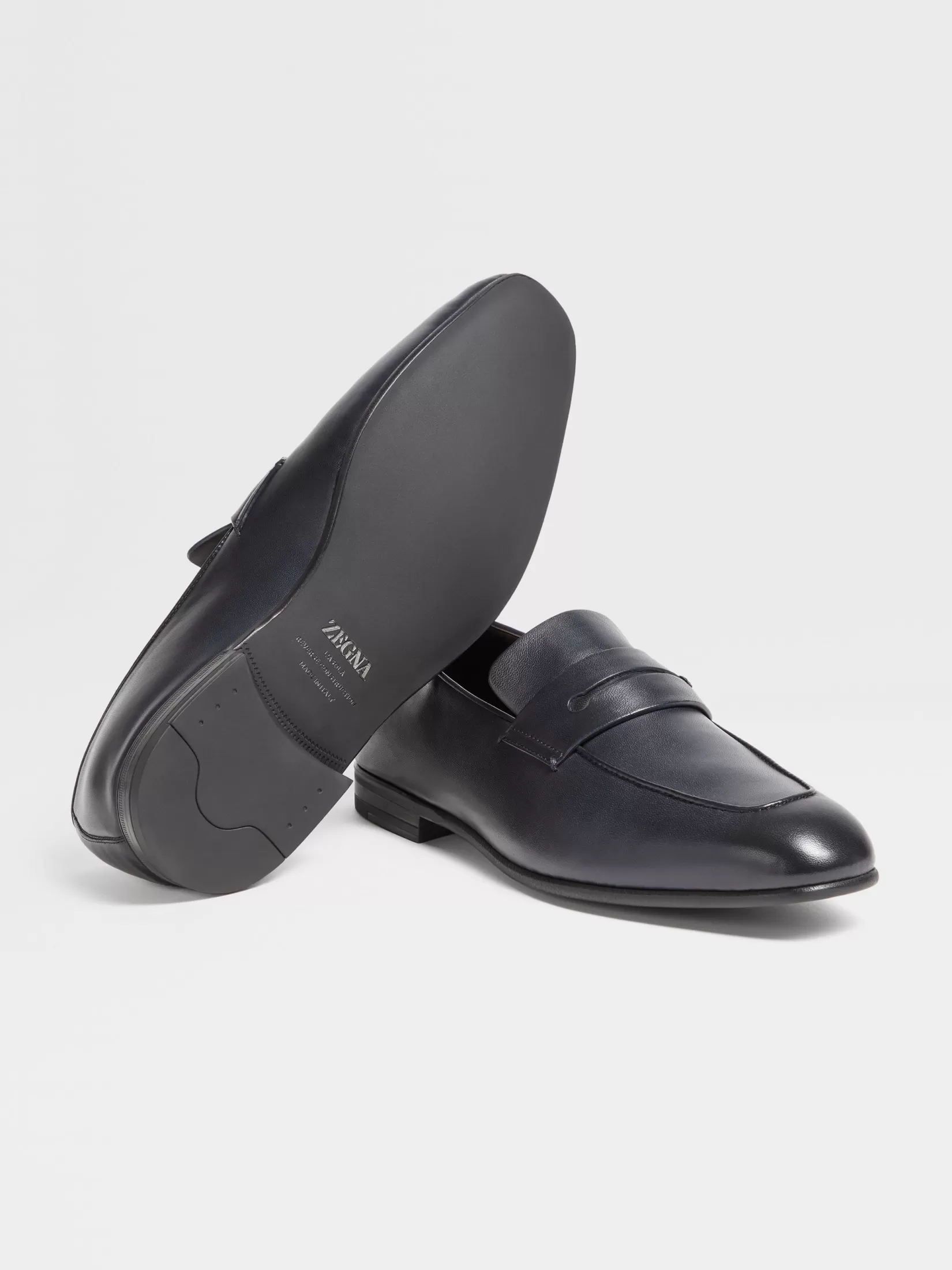 Hot ZEGNA Mocasines L'Asola en Piel Azul Marino Azulmarino