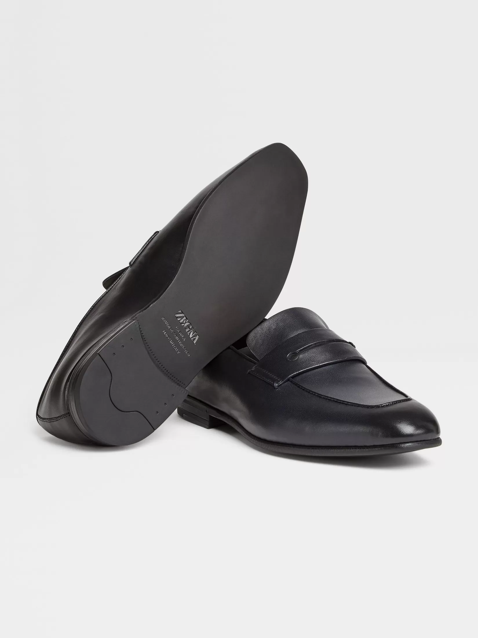 Cheap ZEGNA Mocasines L'Asola en Piel de Color Negro