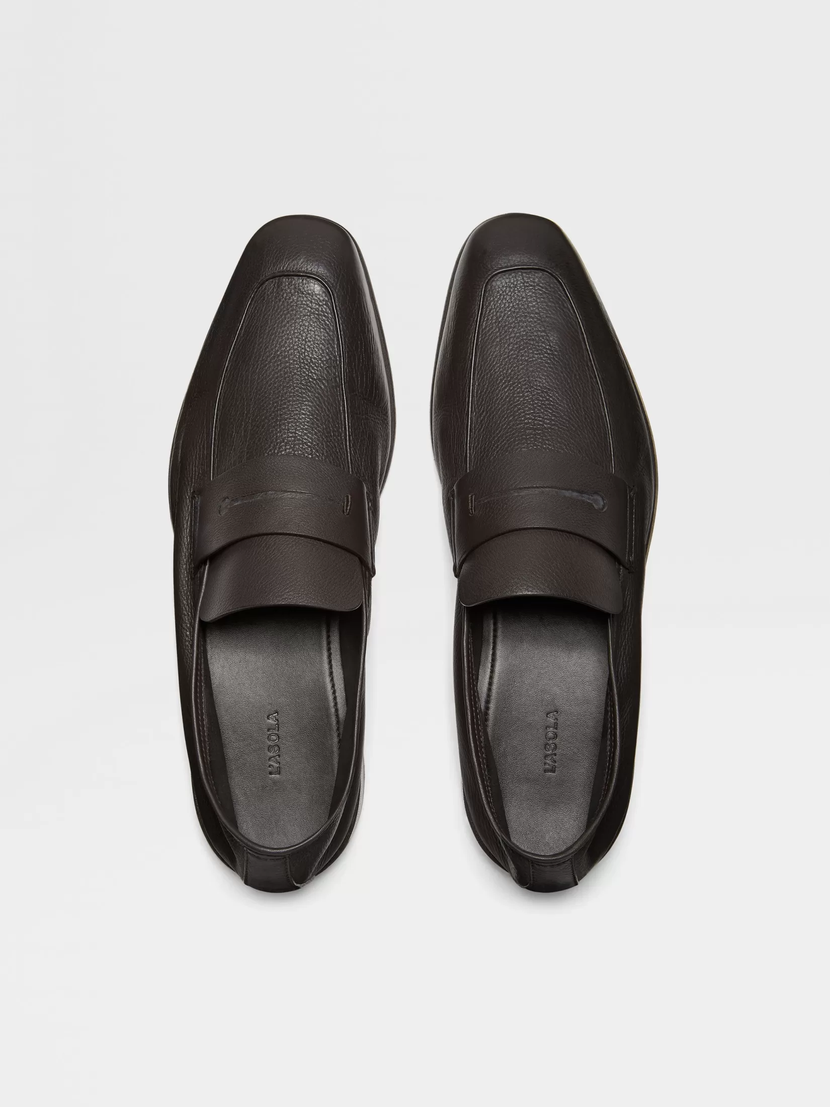 Outlet ZEGNA Mocasines L'Asola SECONDSKIN Color Marrón Oscuro Marrónoscuro