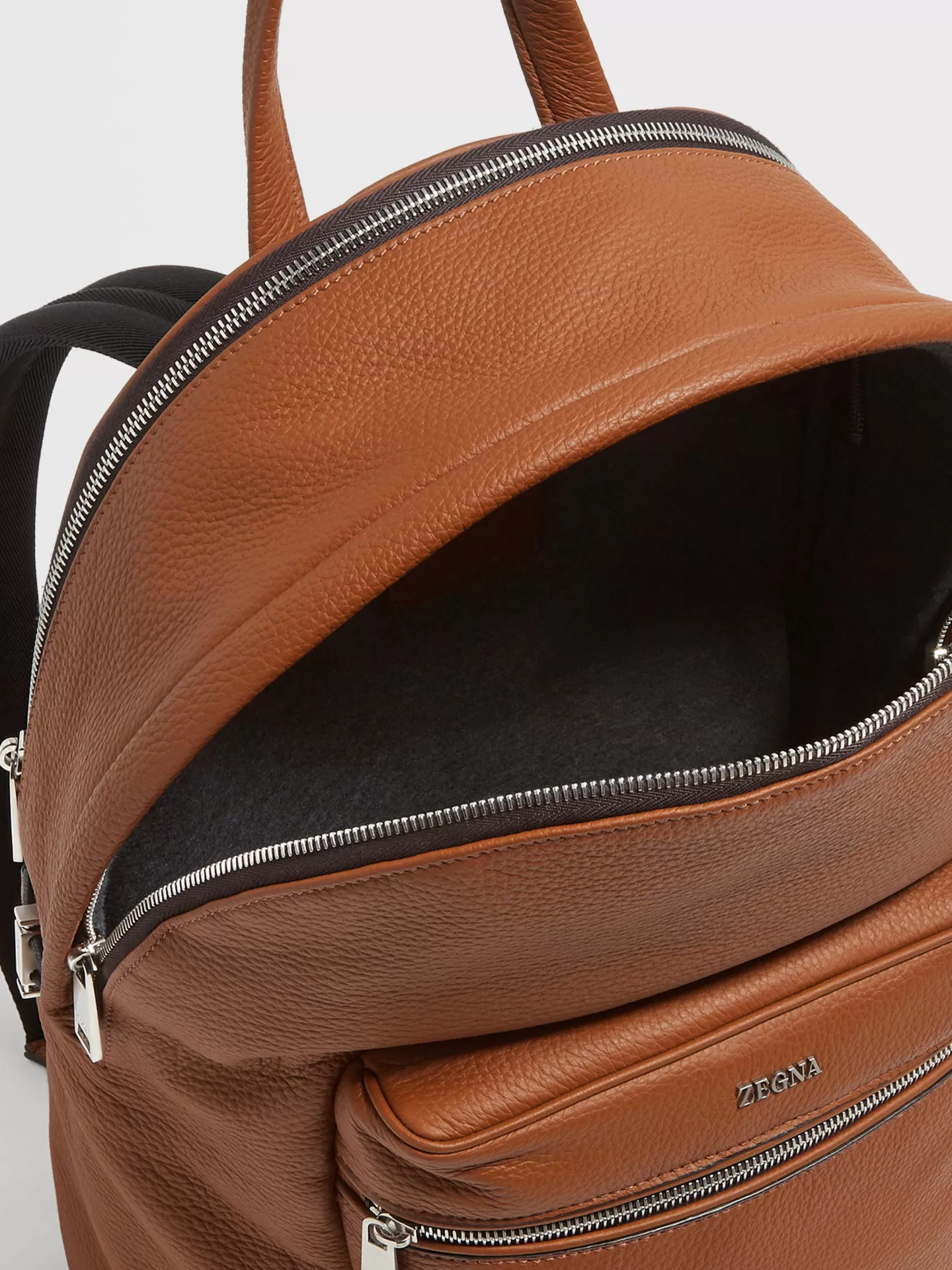 Outlet ZEGNA Mochila Hoodie en Piel de Ciervo Color Foliage