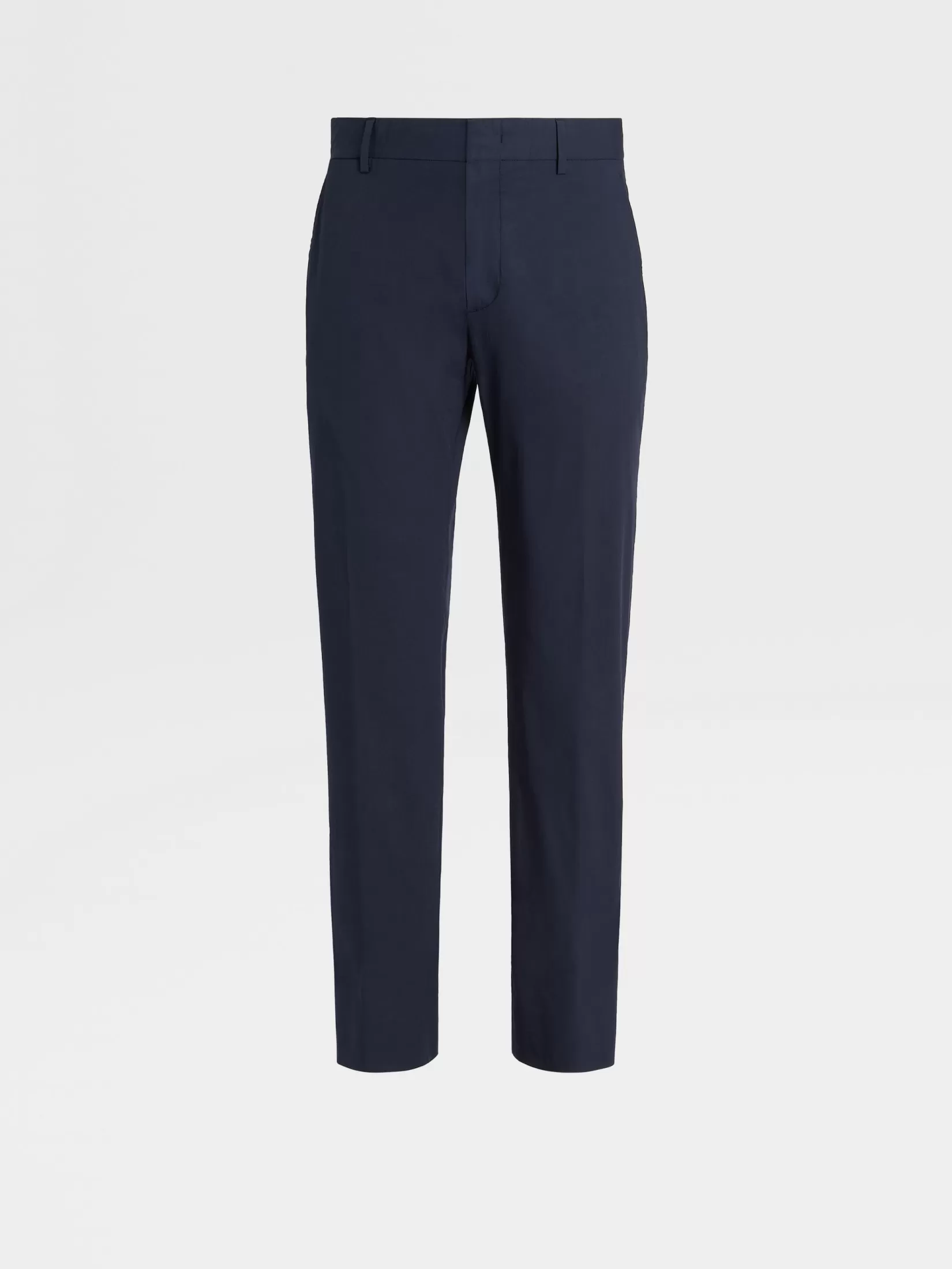 Shop ZEGNA Pantalones de Algodón Elástico Azul Marino Azulmarino