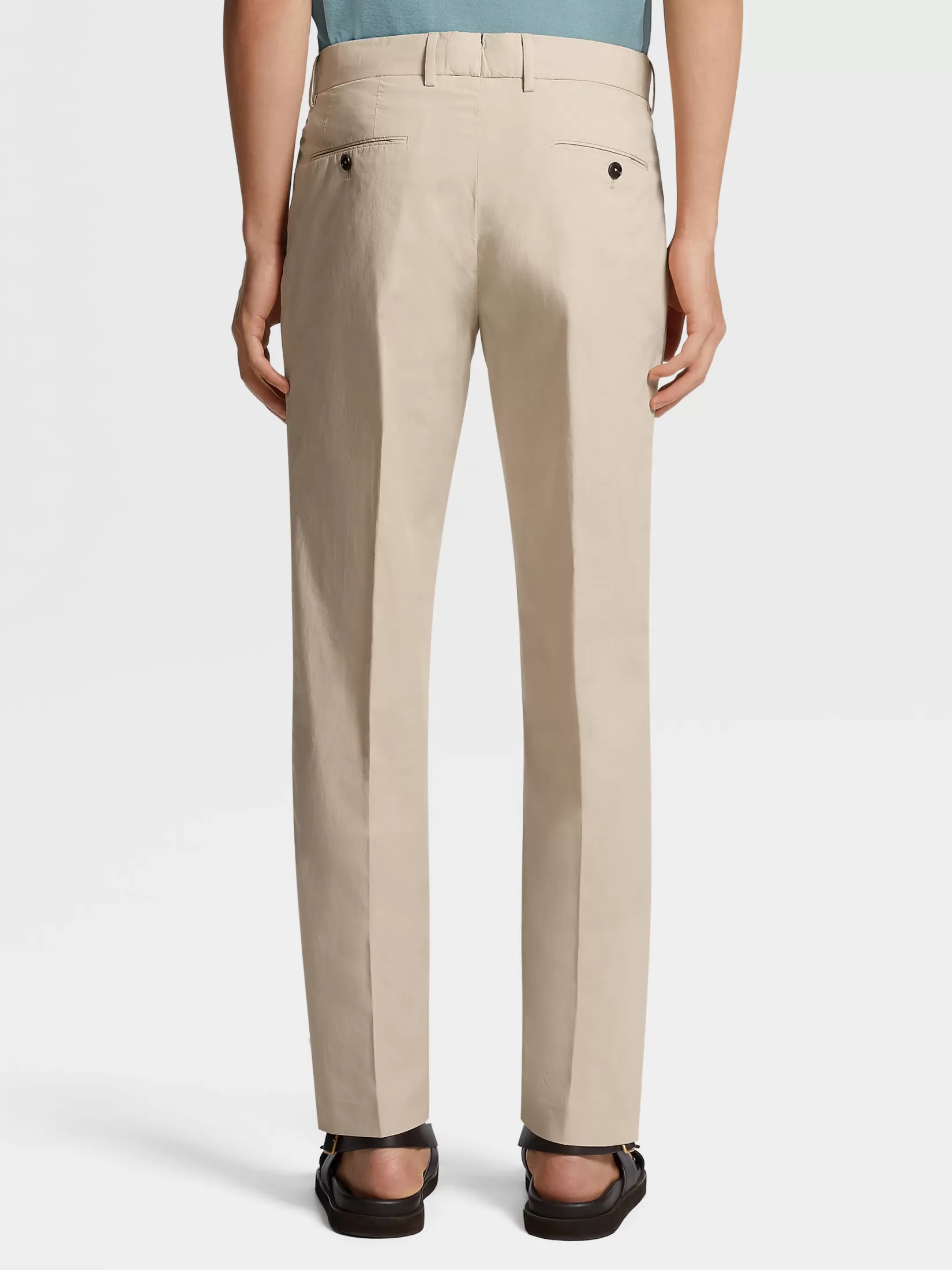 Clearance ZEGNA Pantalones de Algodón Elástico Color Beige