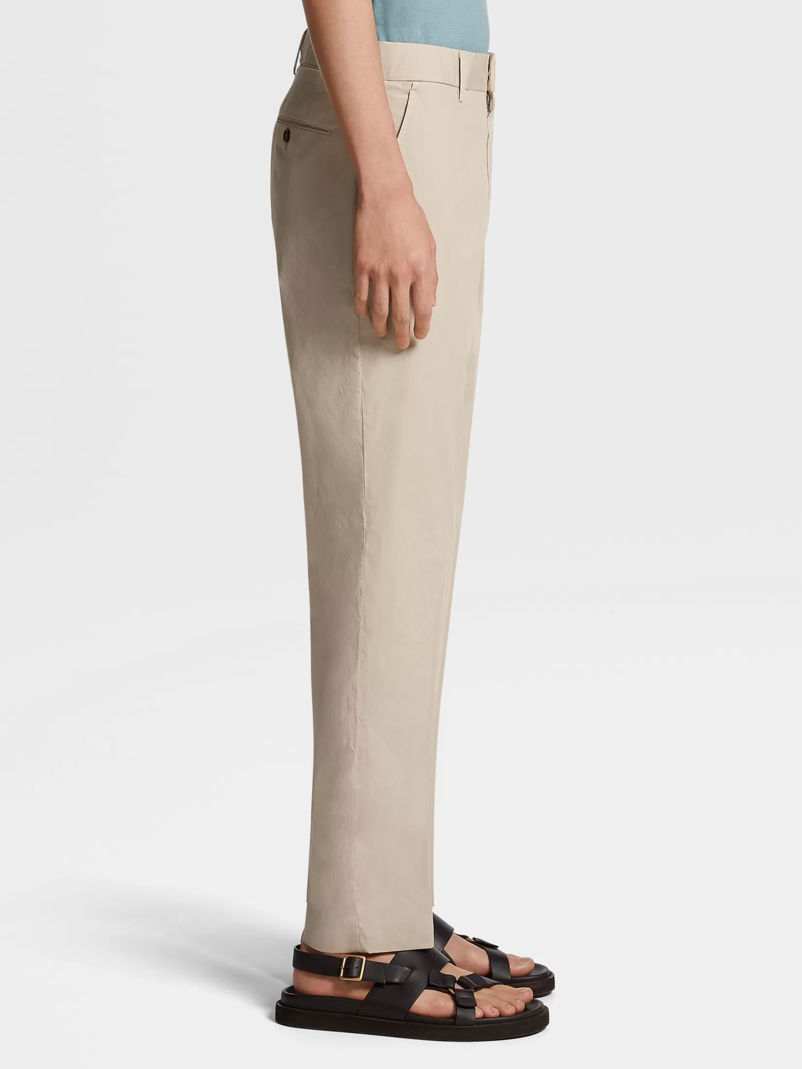 Clearance ZEGNA Pantalones de Algodón Elástico Color Beige