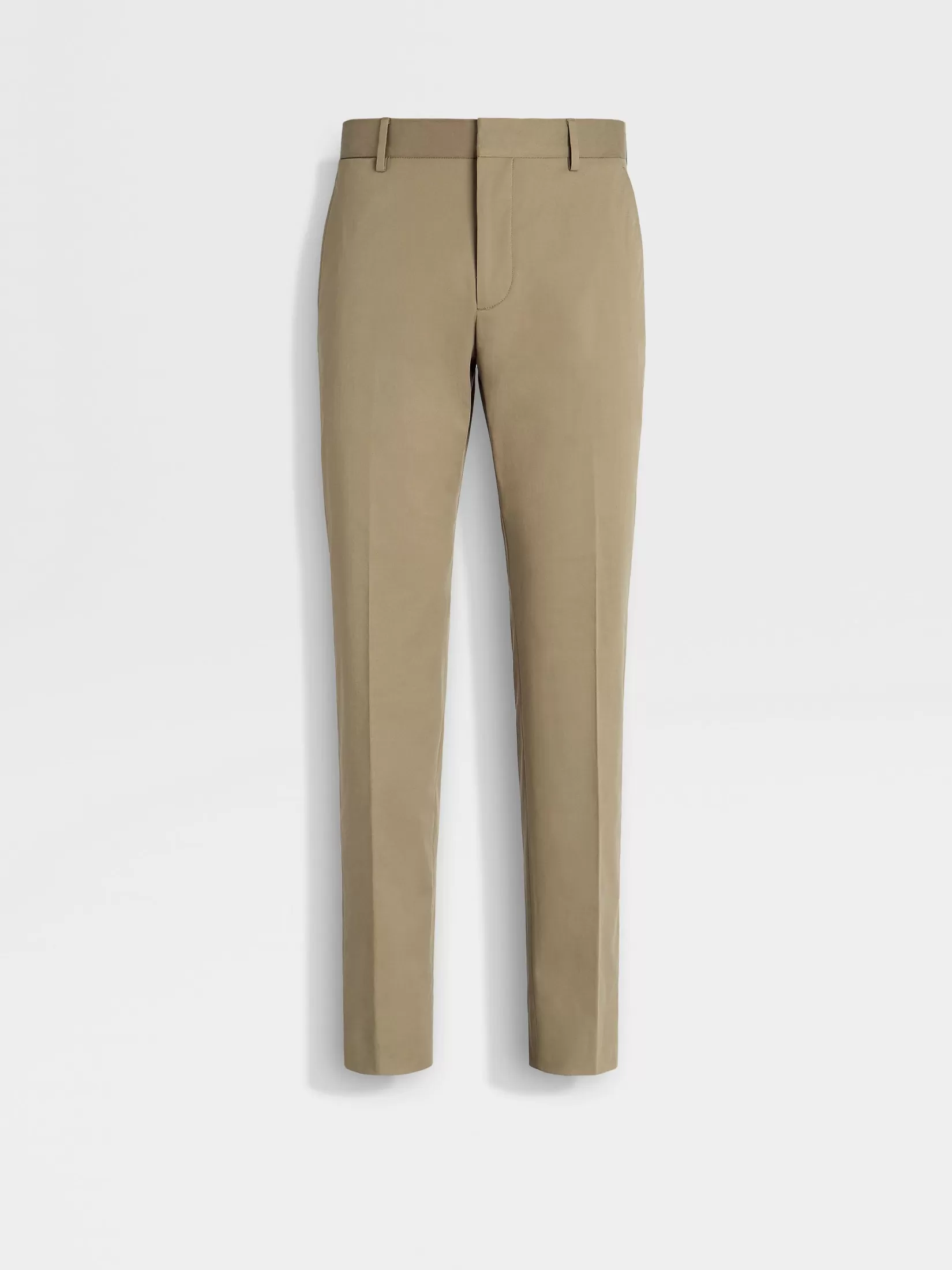 Hot ZEGNA Pantalones de Algodón Elástico Marrón Claro Marrónclaro