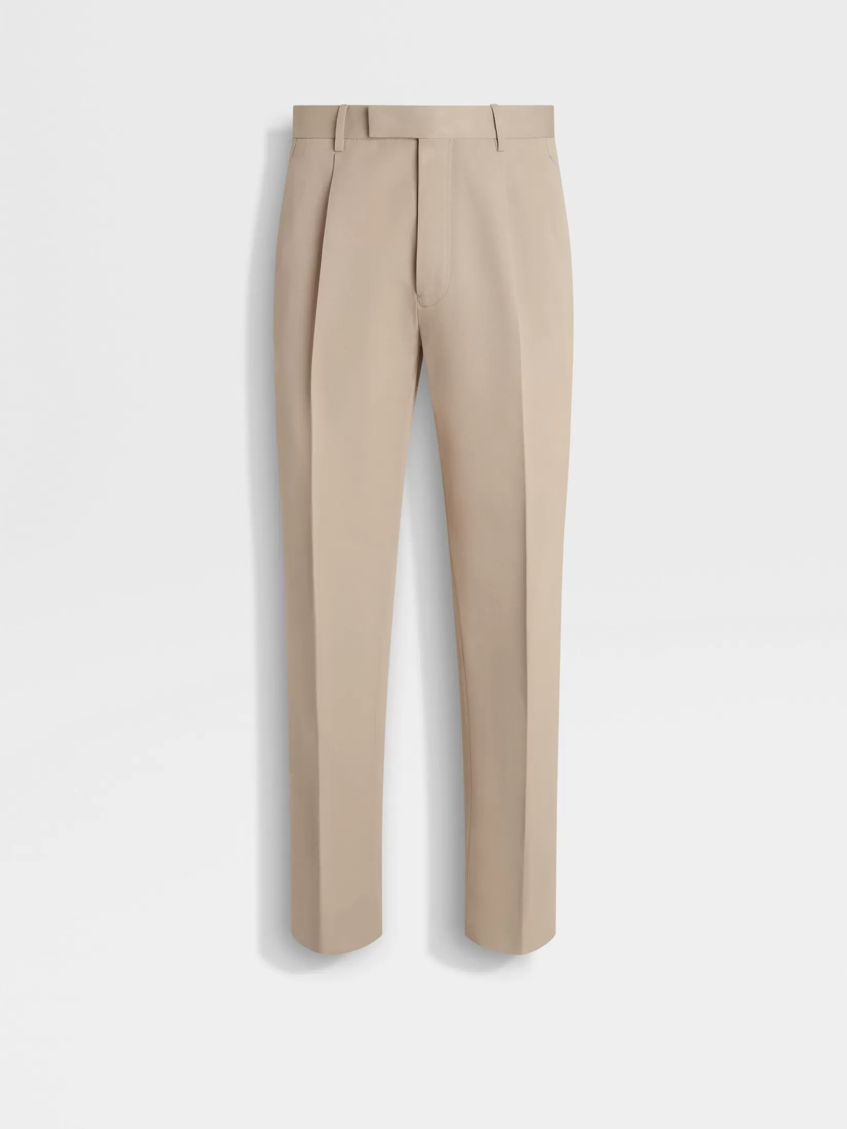 Sale ZEGNA Pantalones de Algodón y Lana Color Gris Pardo Claro Grispardoclaro