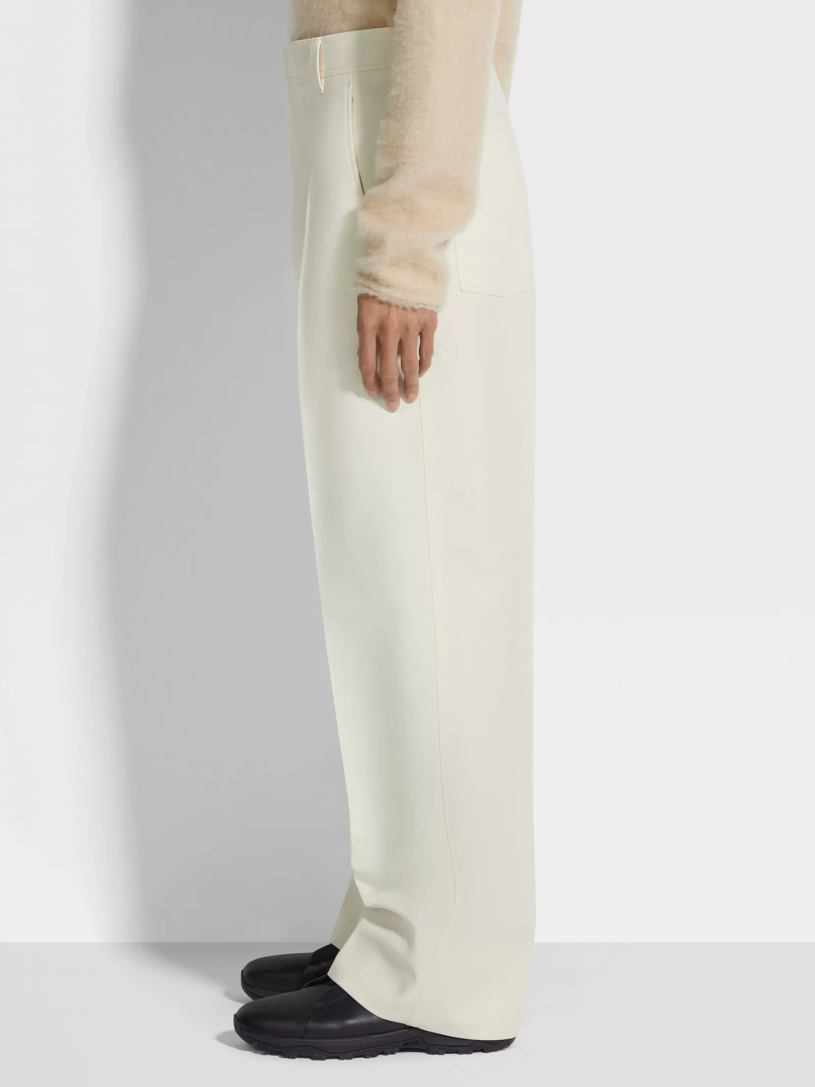 Outlet ZEGNA Pantalones de Lana Color Blanco