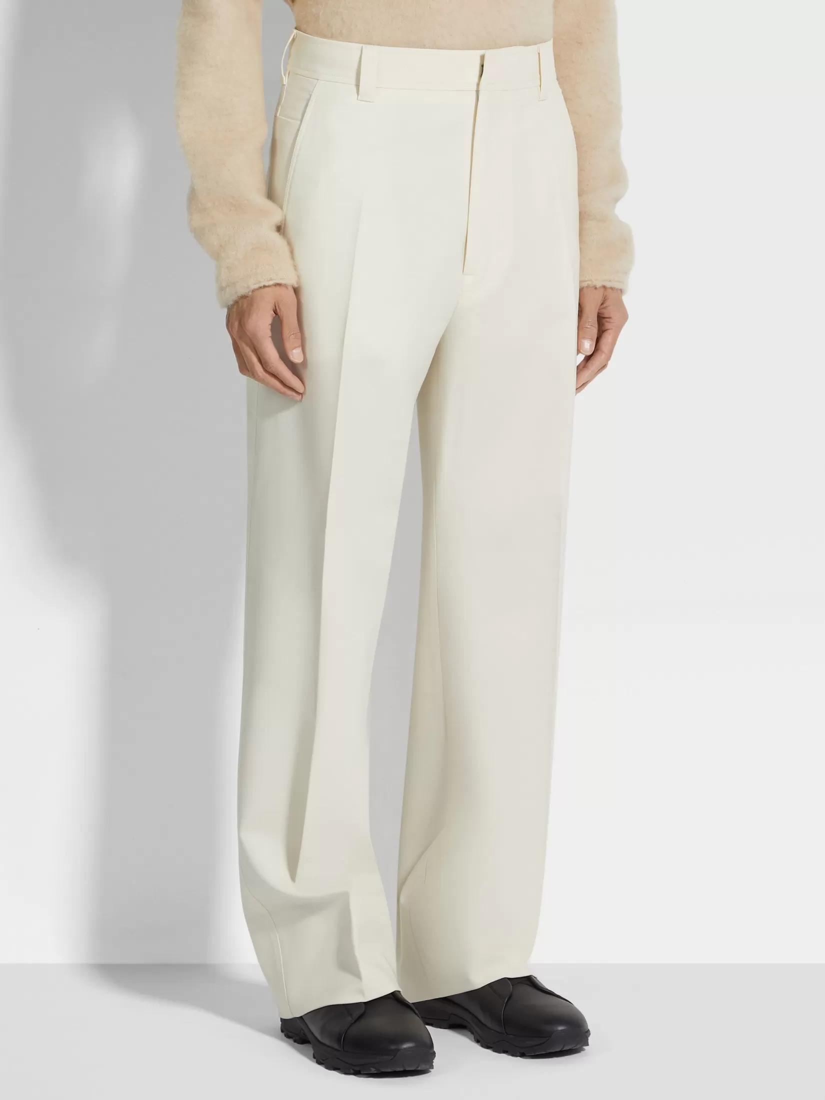 Outlet ZEGNA Pantalones de Lana Color Blanco