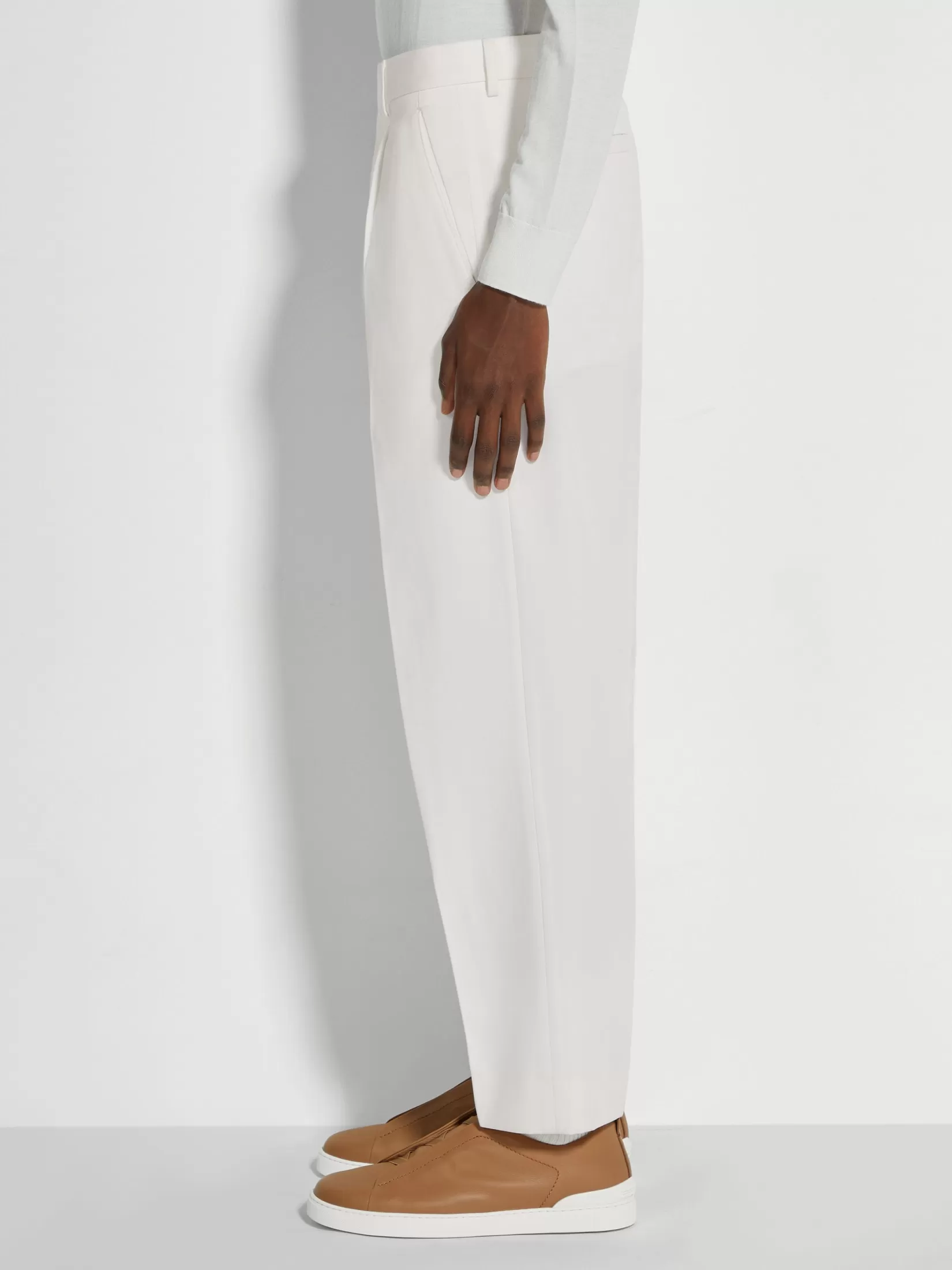 Best Sale ZEGNA Pantalones de Lana y Algodón Color Blanco