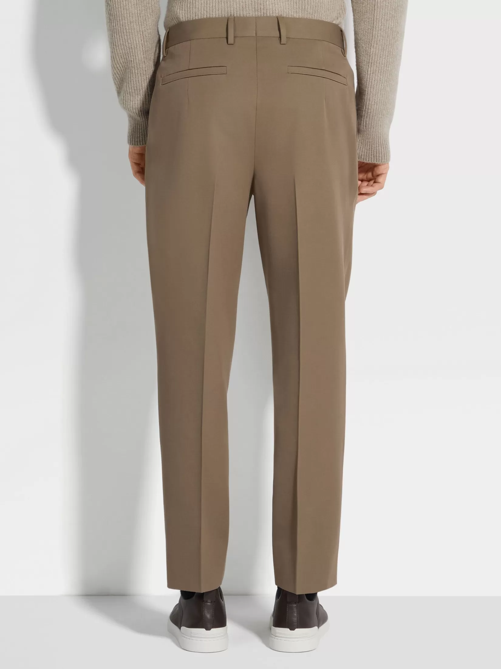 Flash Sale ZEGNA Pantalones de Lana y Algodón Color Caqui