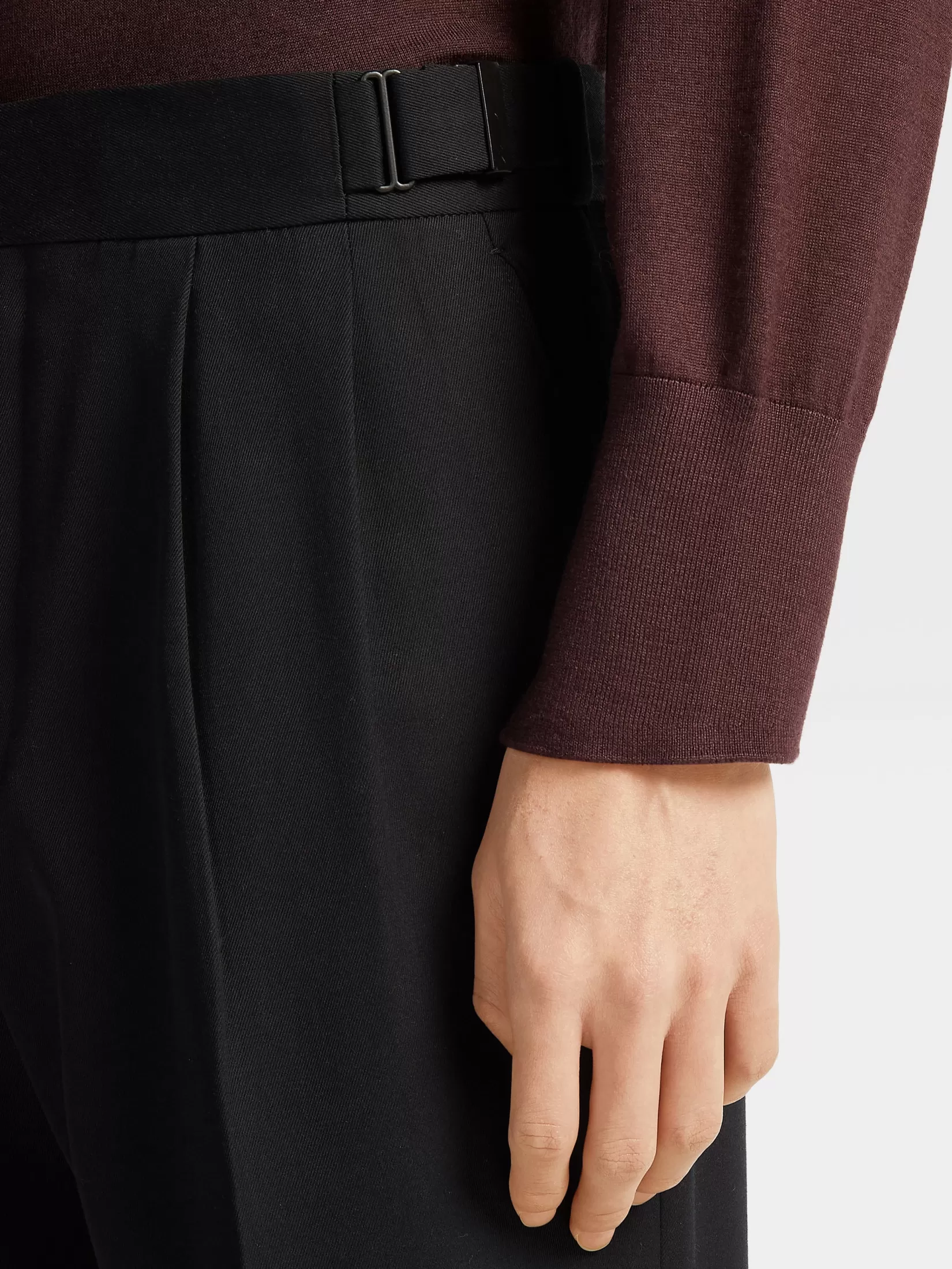 Shop ZEGNA Pantalones de Lana y Algodón Color Negro