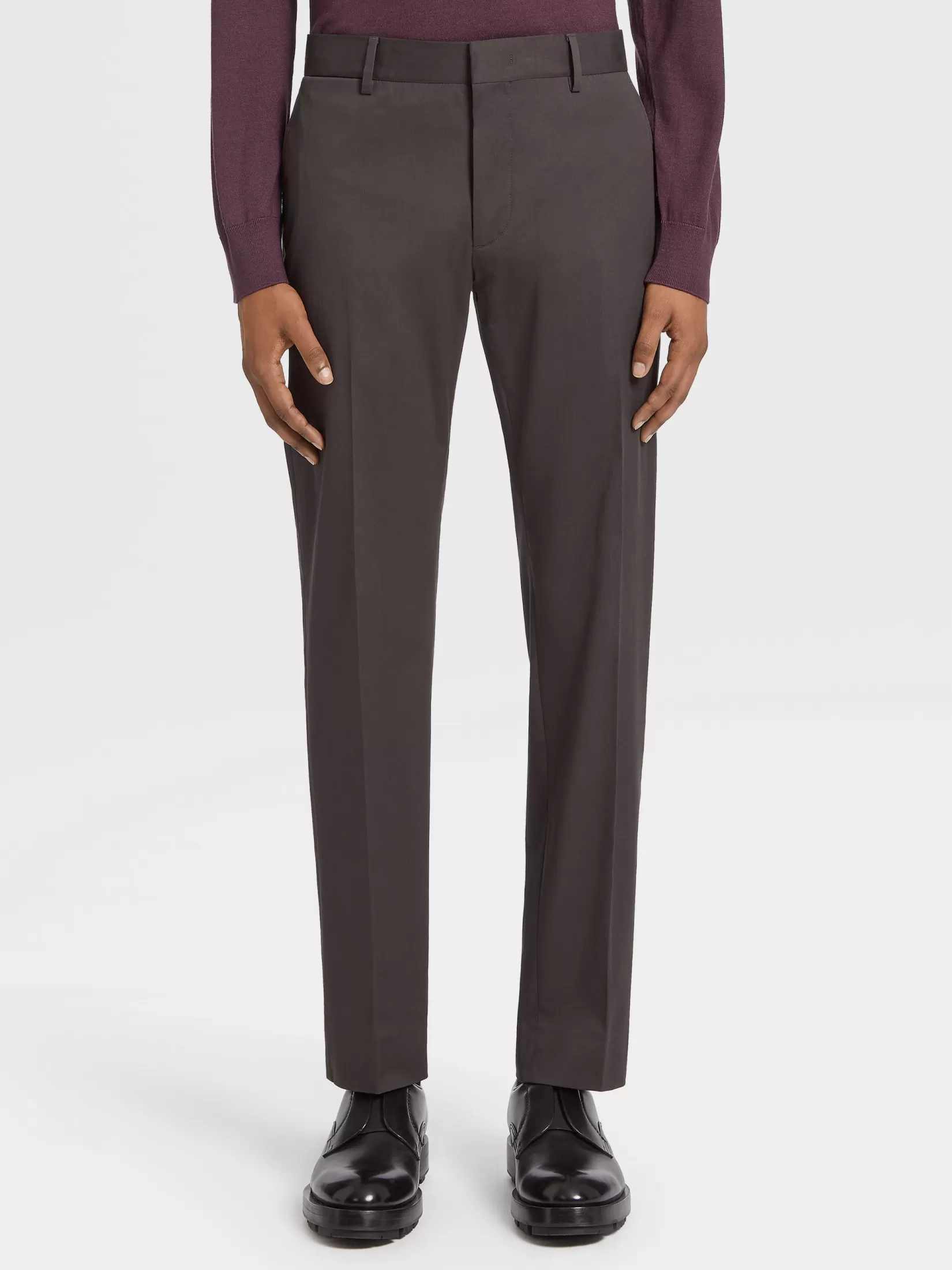 Cheap ZEGNA Pantalones en Algodón Comfort Color Marrón Oscuro Marrónoscuro