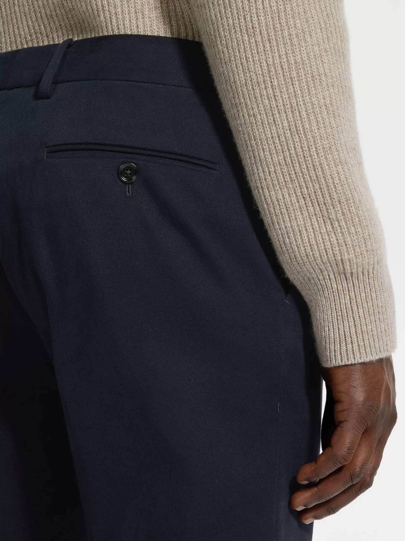 Best Sale ZEGNA Pantalones en Mezcla de Algodón Winter Chino Azul Marino Azulmarino