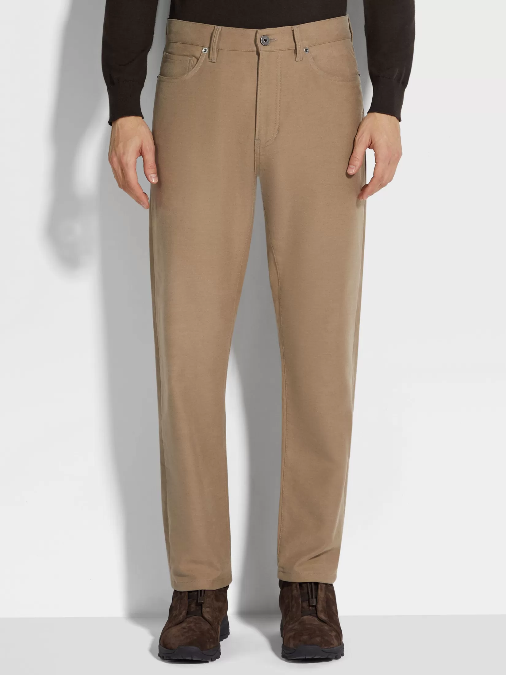 Store ZEGNA Pantalones Roccia de Algodón y Cachemira Color Beige