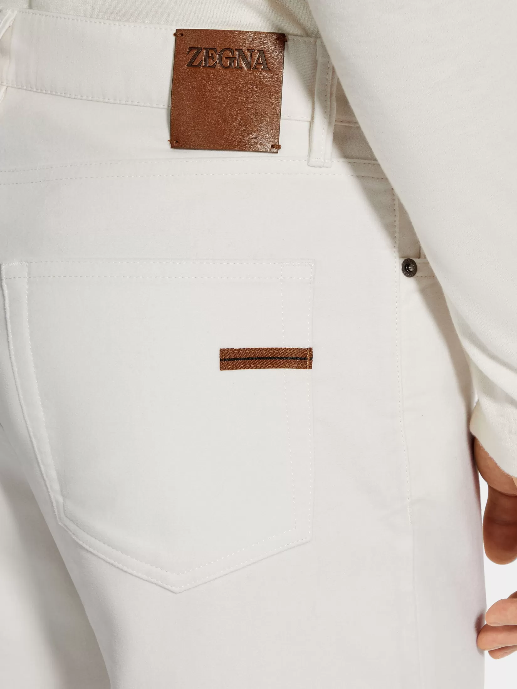 Outlet ZEGNA Pantalones Roccia de Algodón y Cachemira Color Blanco