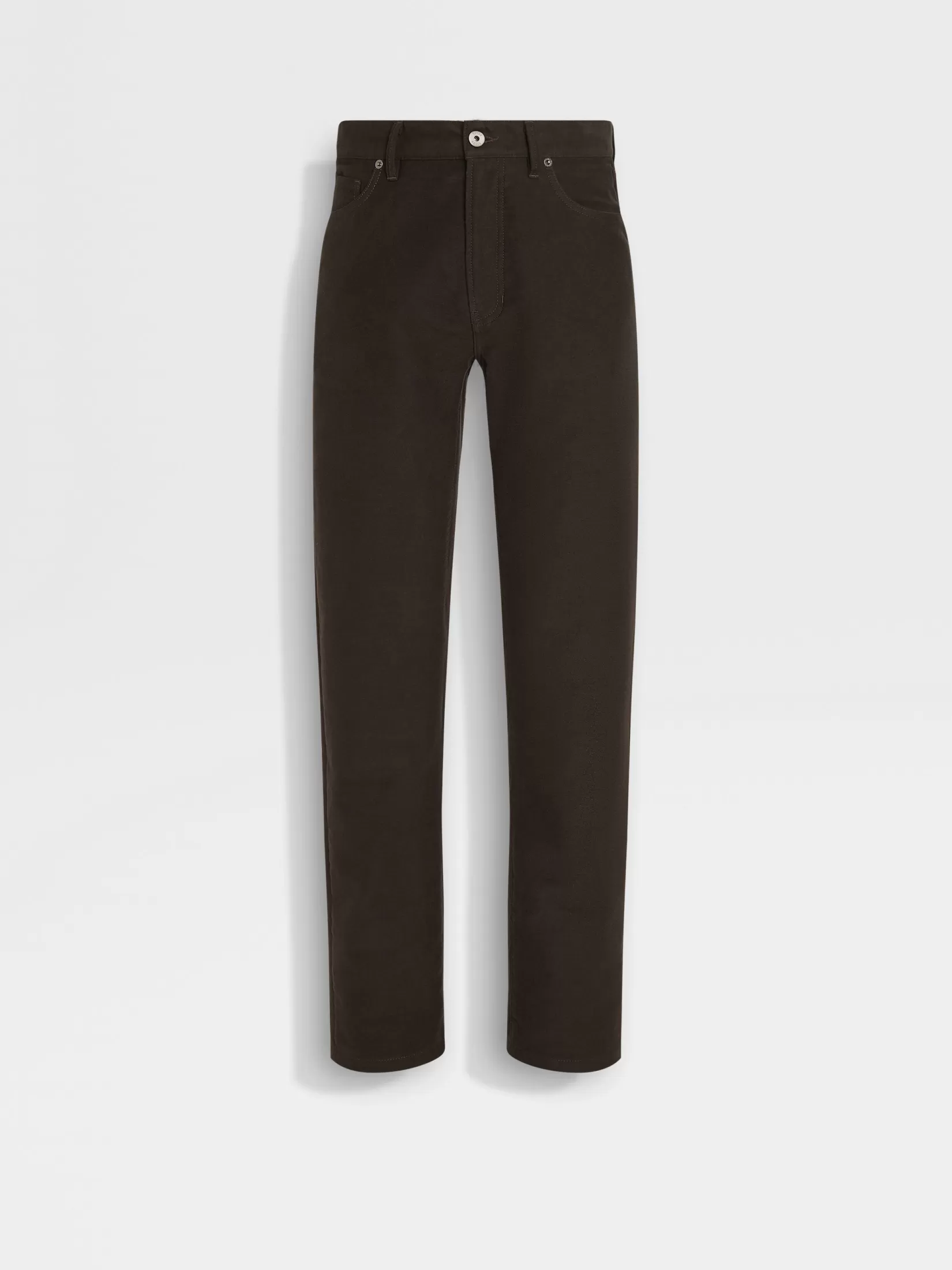 Best ZEGNA Pantalones Roccia de Algodón y Cachemira Color Marrón Oscuro Marrónoscuro