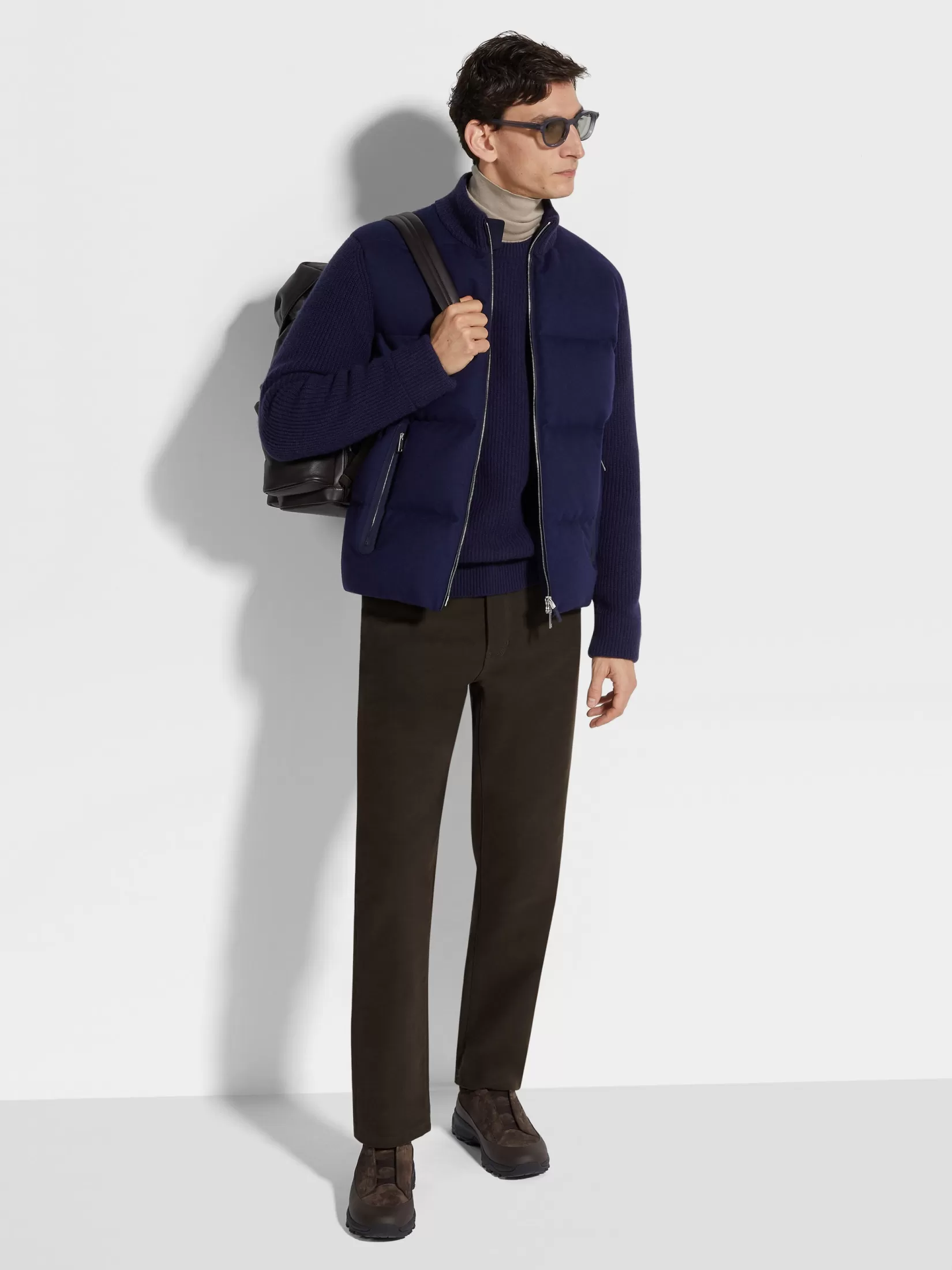 Best ZEGNA Pantalones Roccia de Algodón y Cachemira Color Marrón Oscuro Marrónoscuro