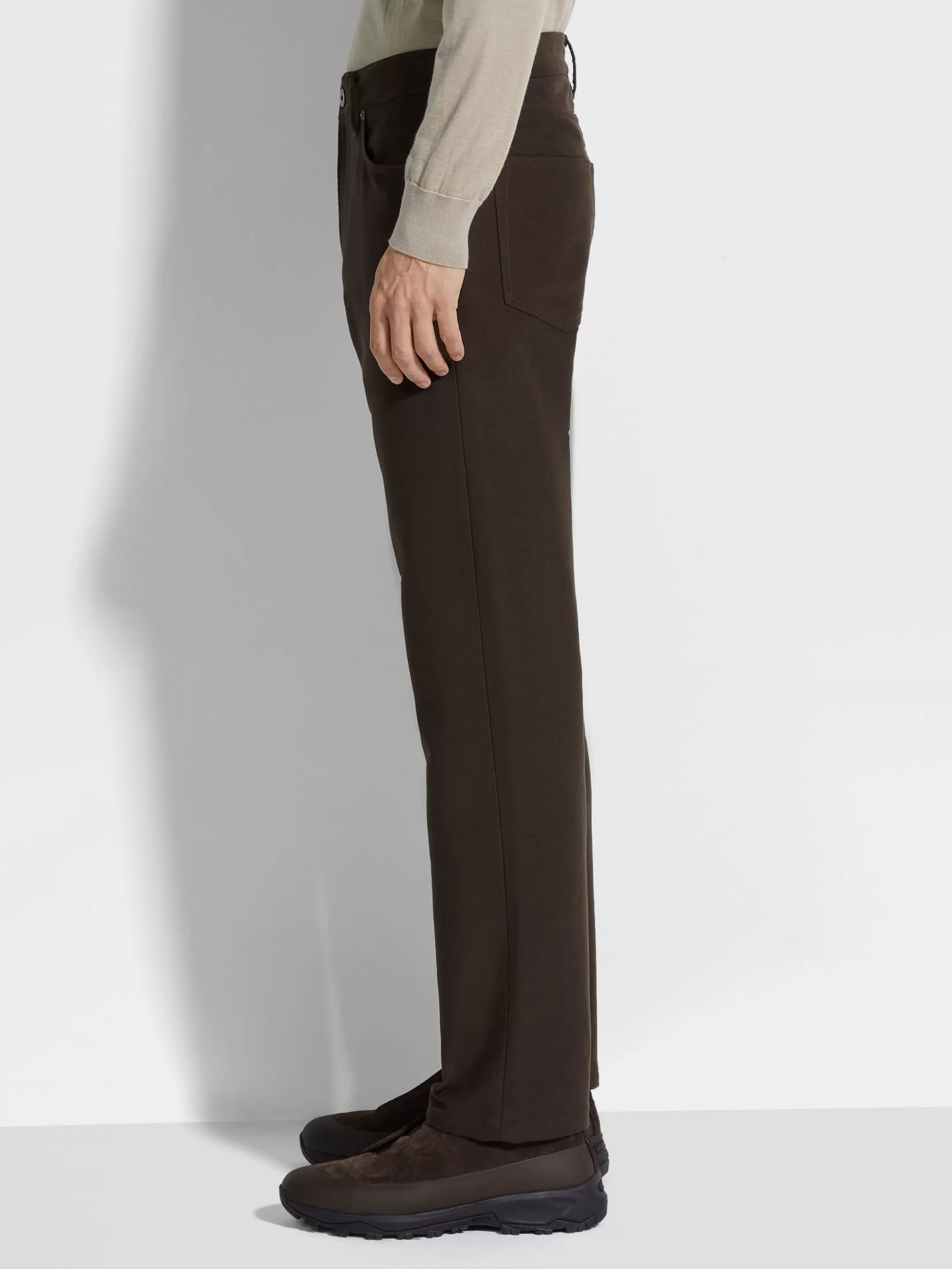 Best ZEGNA Pantalones Roccia de Algodón y Cachemira Color Marrón Oscuro Marrónoscuro