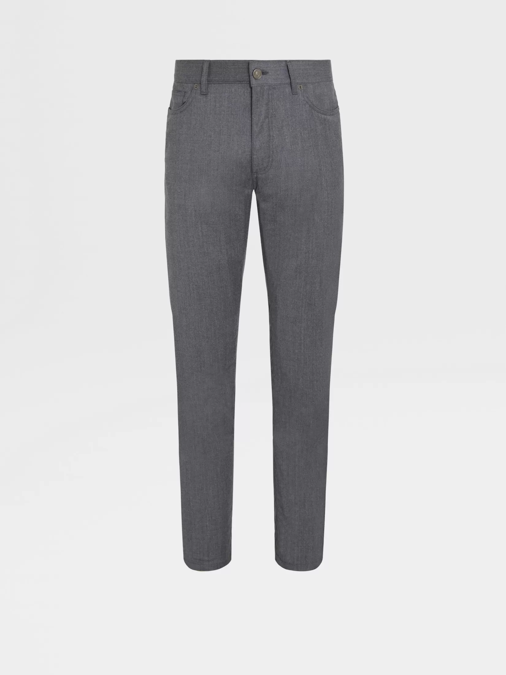 Best ZEGNA Pantalones Roccia de Lana Lavado a la Piedra Gris