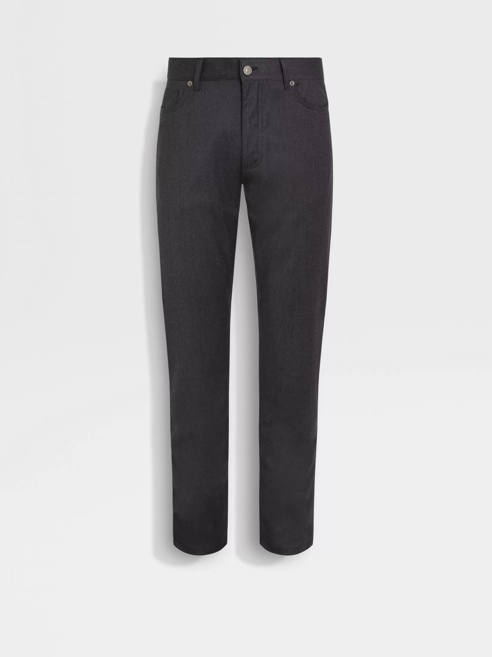Shop ZEGNA Pantalones Roccia de Lana Lavado a la Piedra Gris Oscuro Grisoscuro