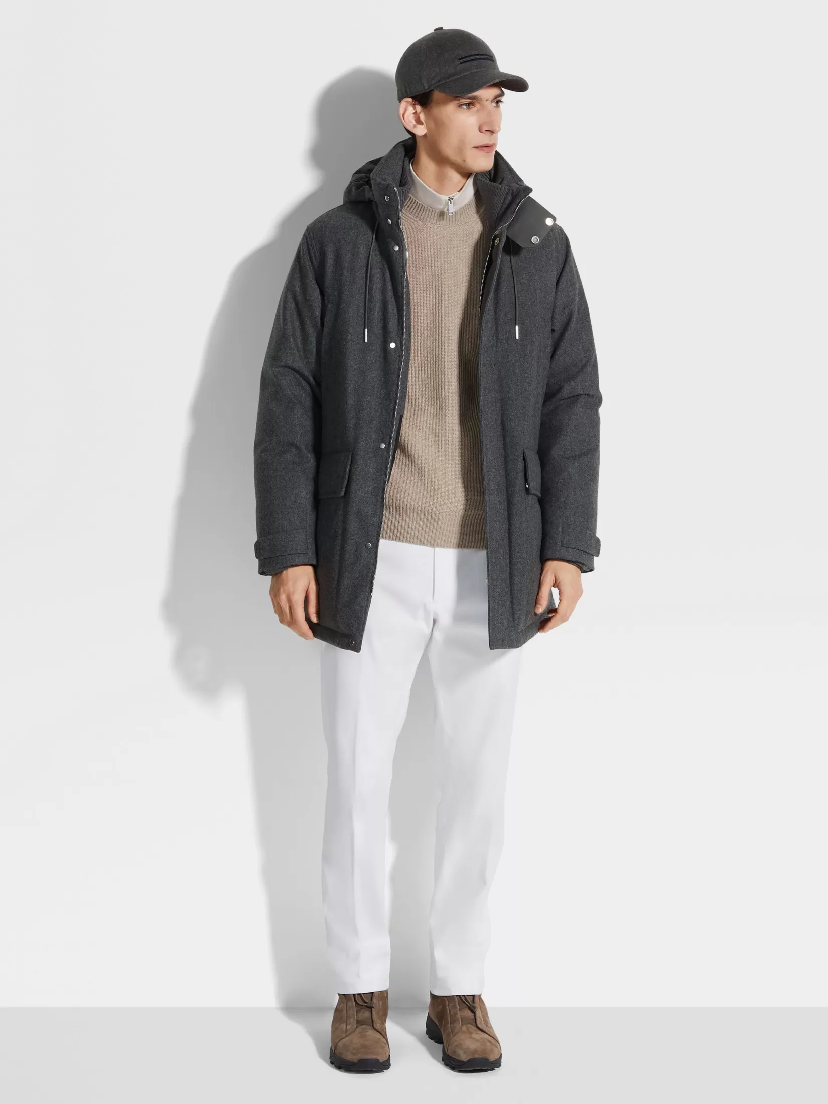 Flash Sale ZEGNA Parka de Lana Merino Técnica Grismixto