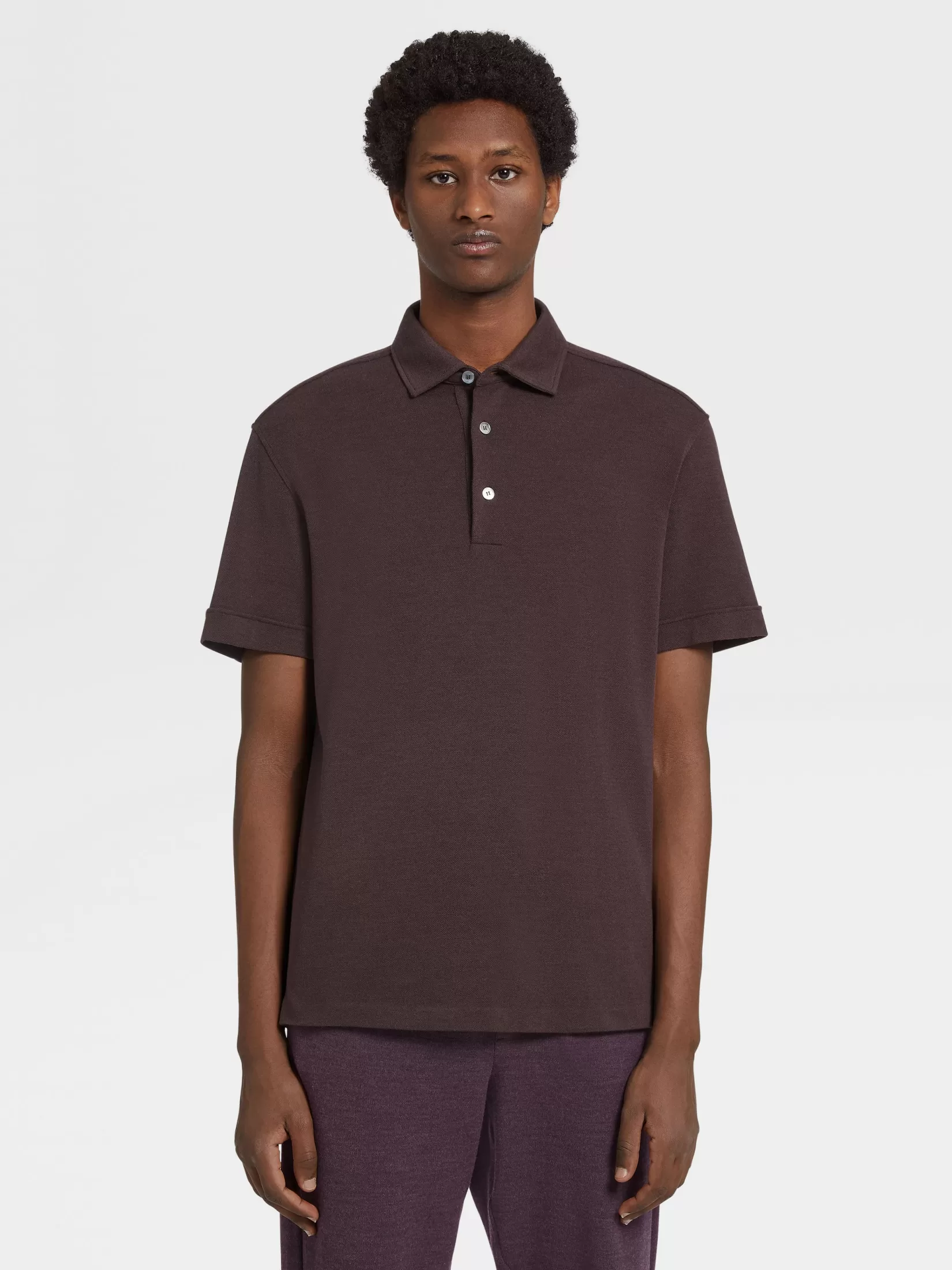 Sale ZEGNA Polo de Lana 12milmil12 Color Vino Mixto Vinomixto