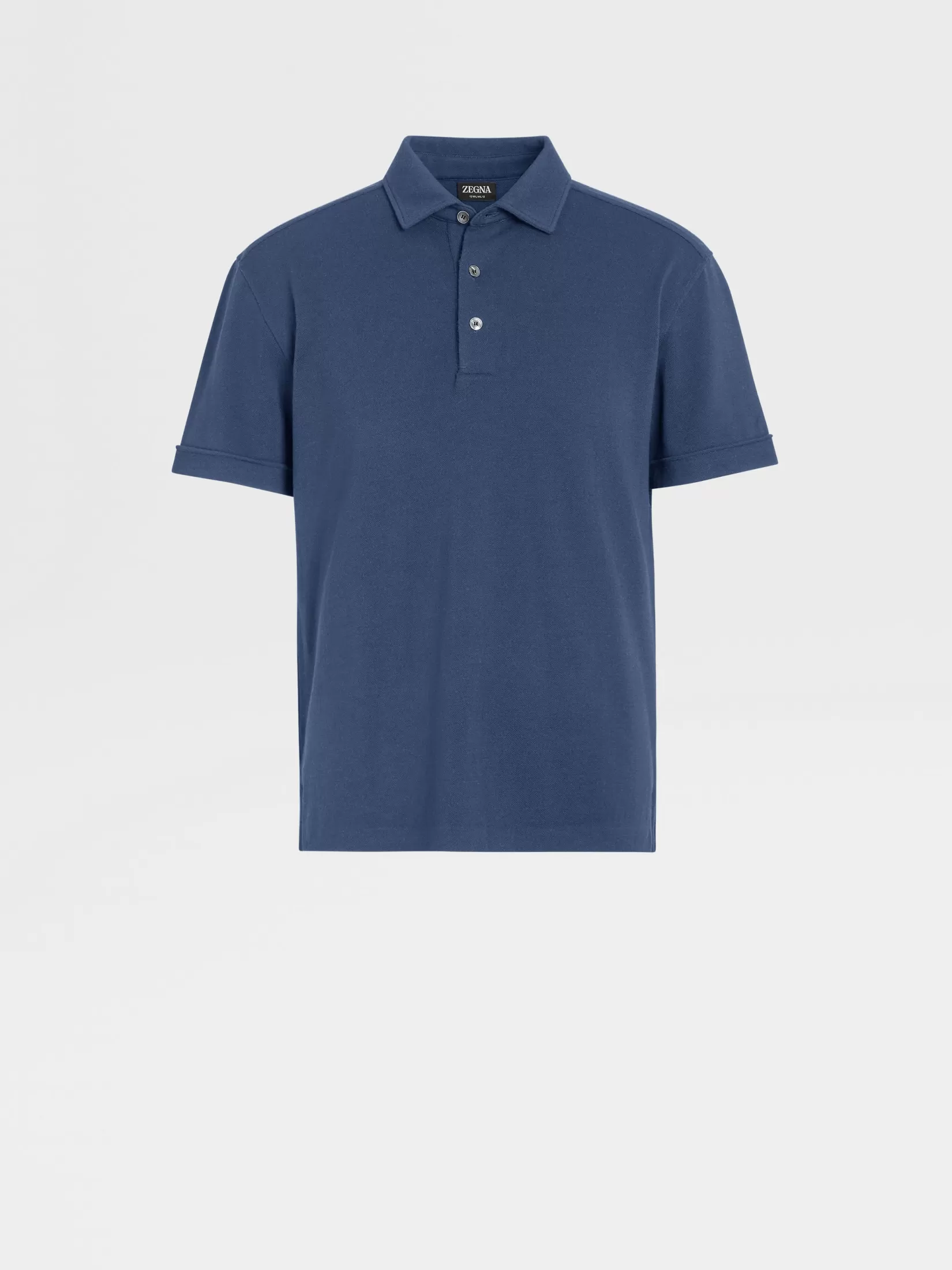 Hot ZEGNA Polo de Manga Corta de Lana 12milmil12 Azul Oscuro AzulOscuro