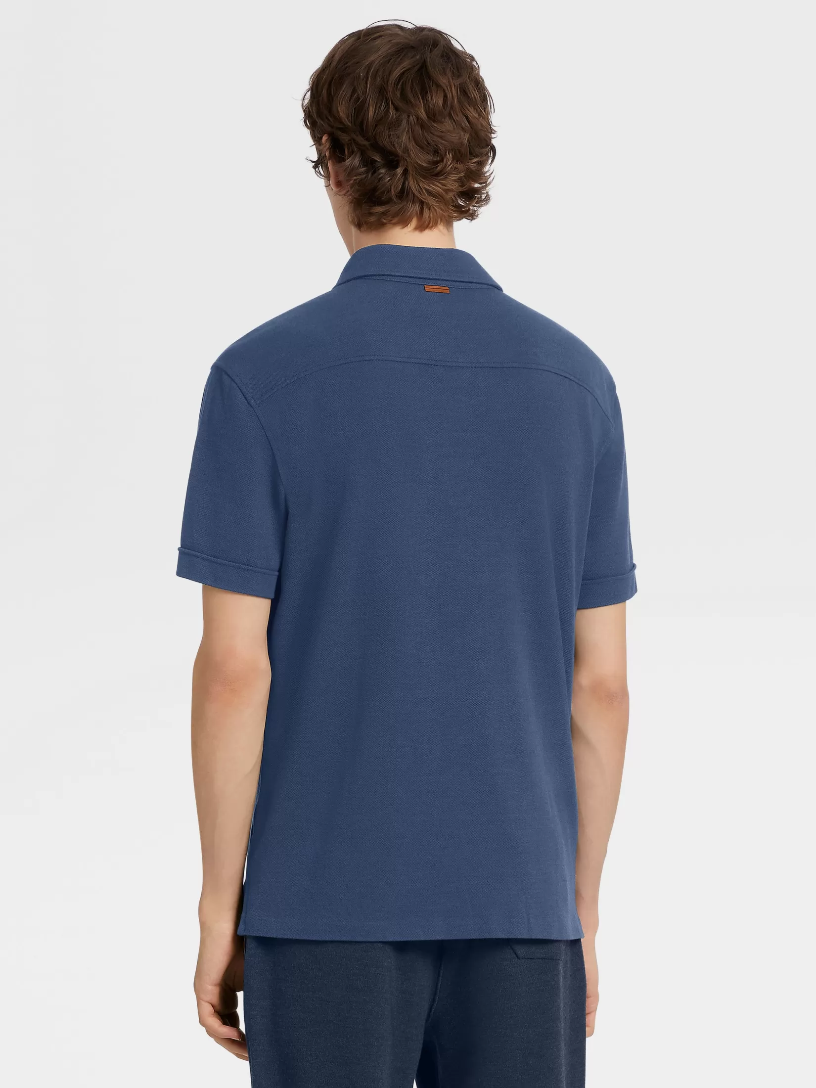 Hot ZEGNA Polo de Manga Corta de Lana 12milmil12 Azul Oscuro AzulOscuro