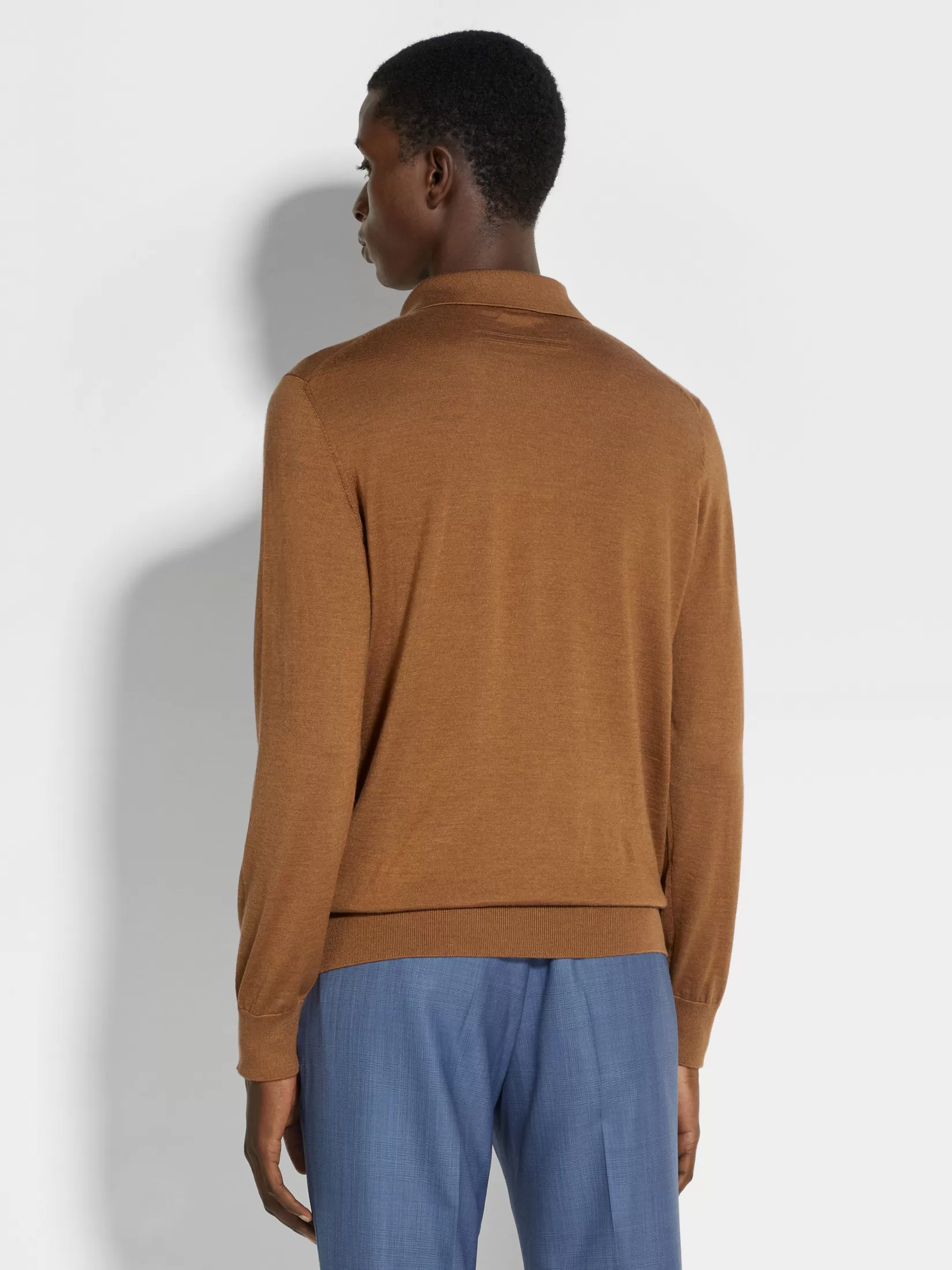 Hot ZEGNA Polo en Cashseta Color Foliage Oscuro Mixto Foliageoscuromixto