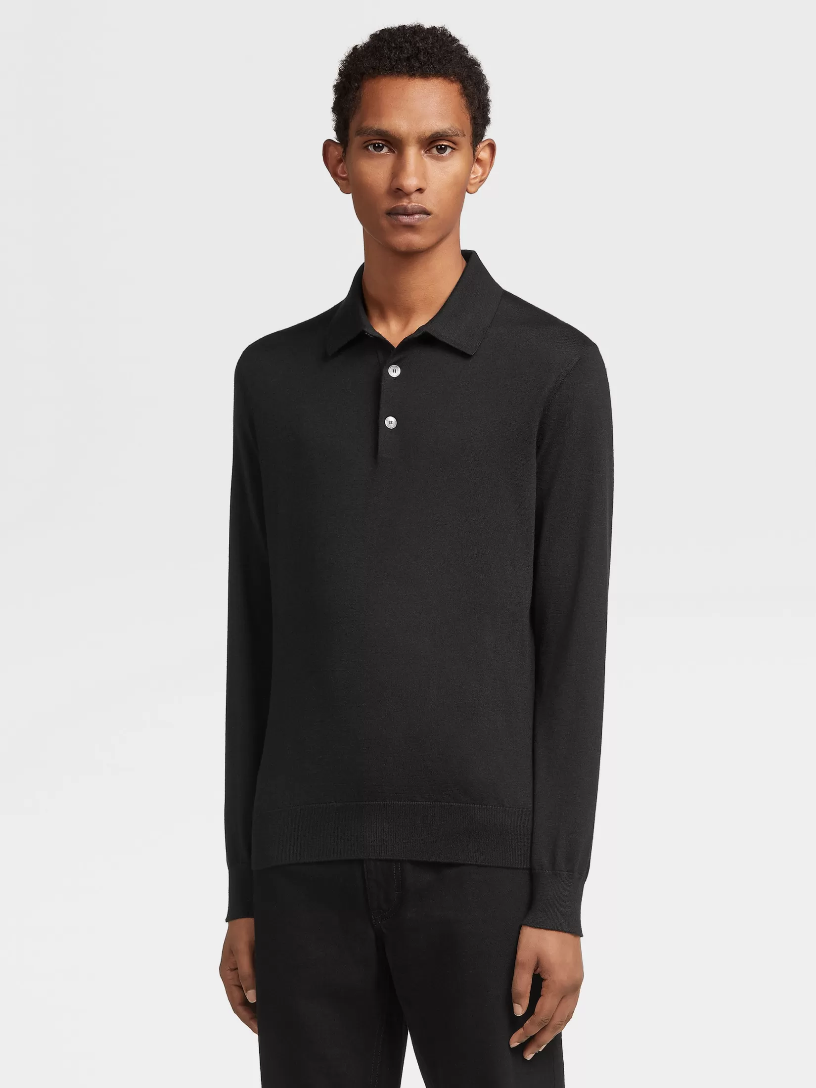 Shop ZEGNA Polo en Cashseta Color Negro