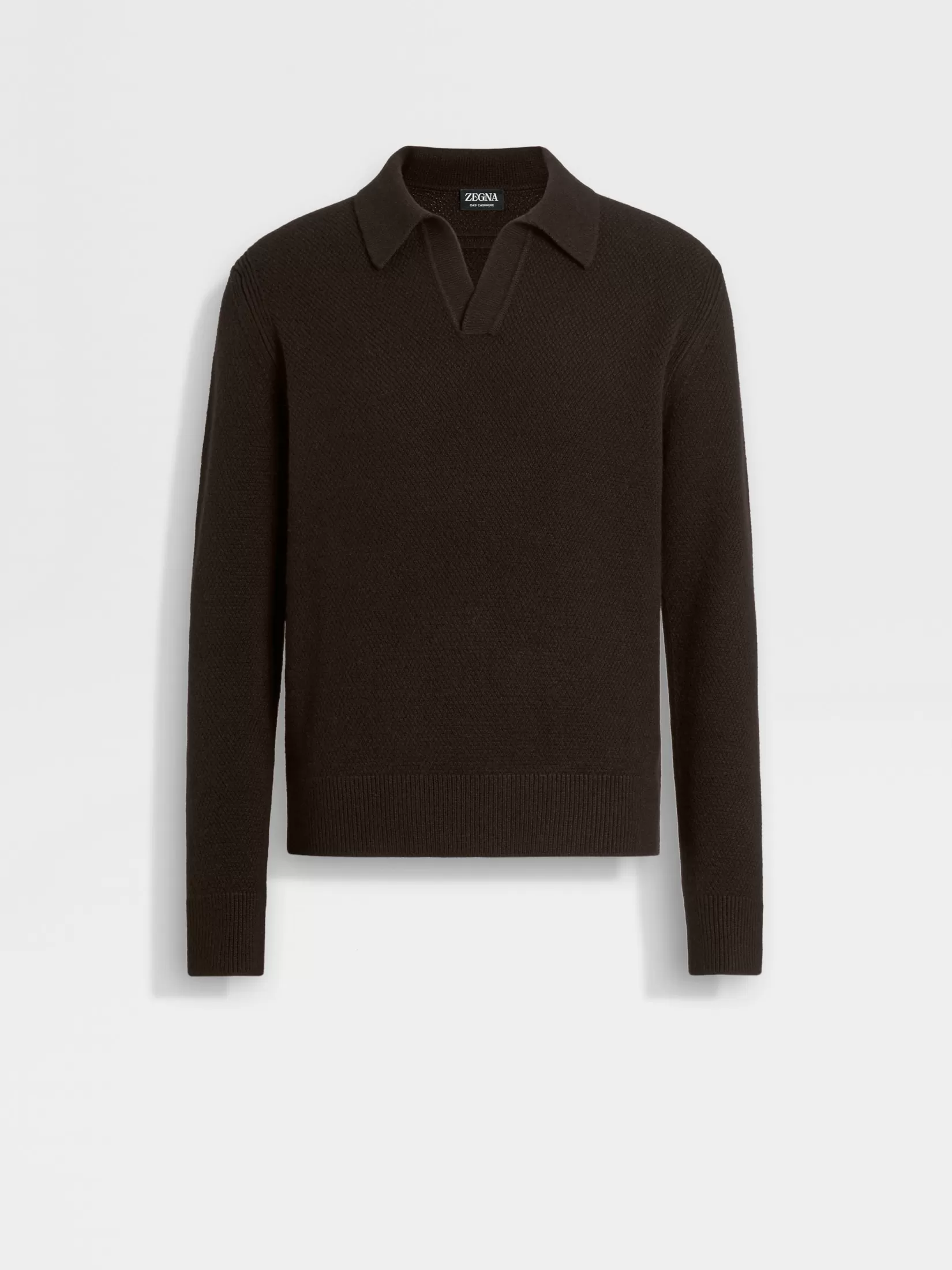 Shop ZEGNA Polo en Oasi Cashmere Marrón Oscuro Mixto Marrónoscuromixto